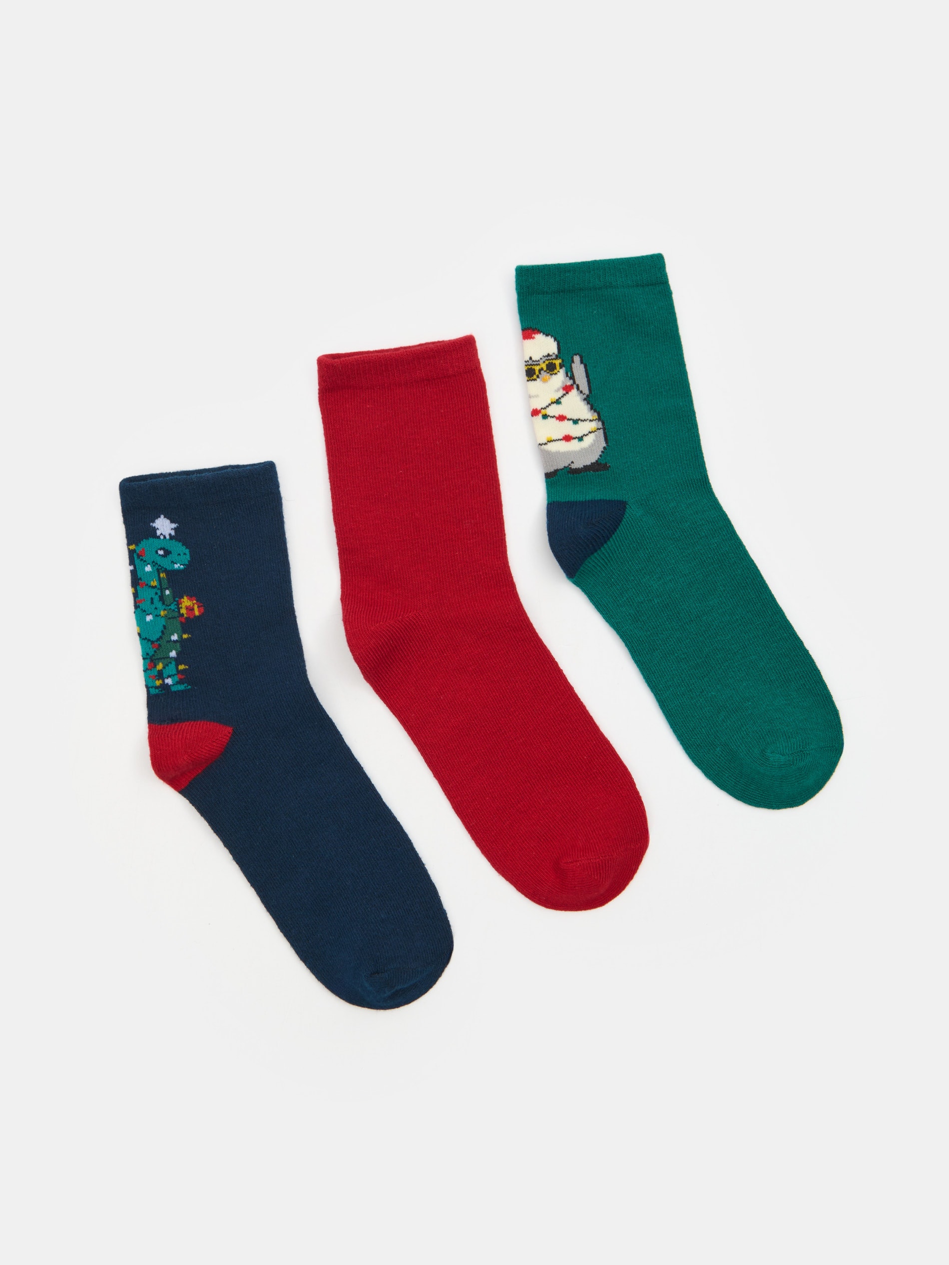 Sinsay - Συσκευασία 3 ζευγών κάλτσες με χριστουγεννιάτικο μοτίβο - πολυχρωμο φωτογραφία