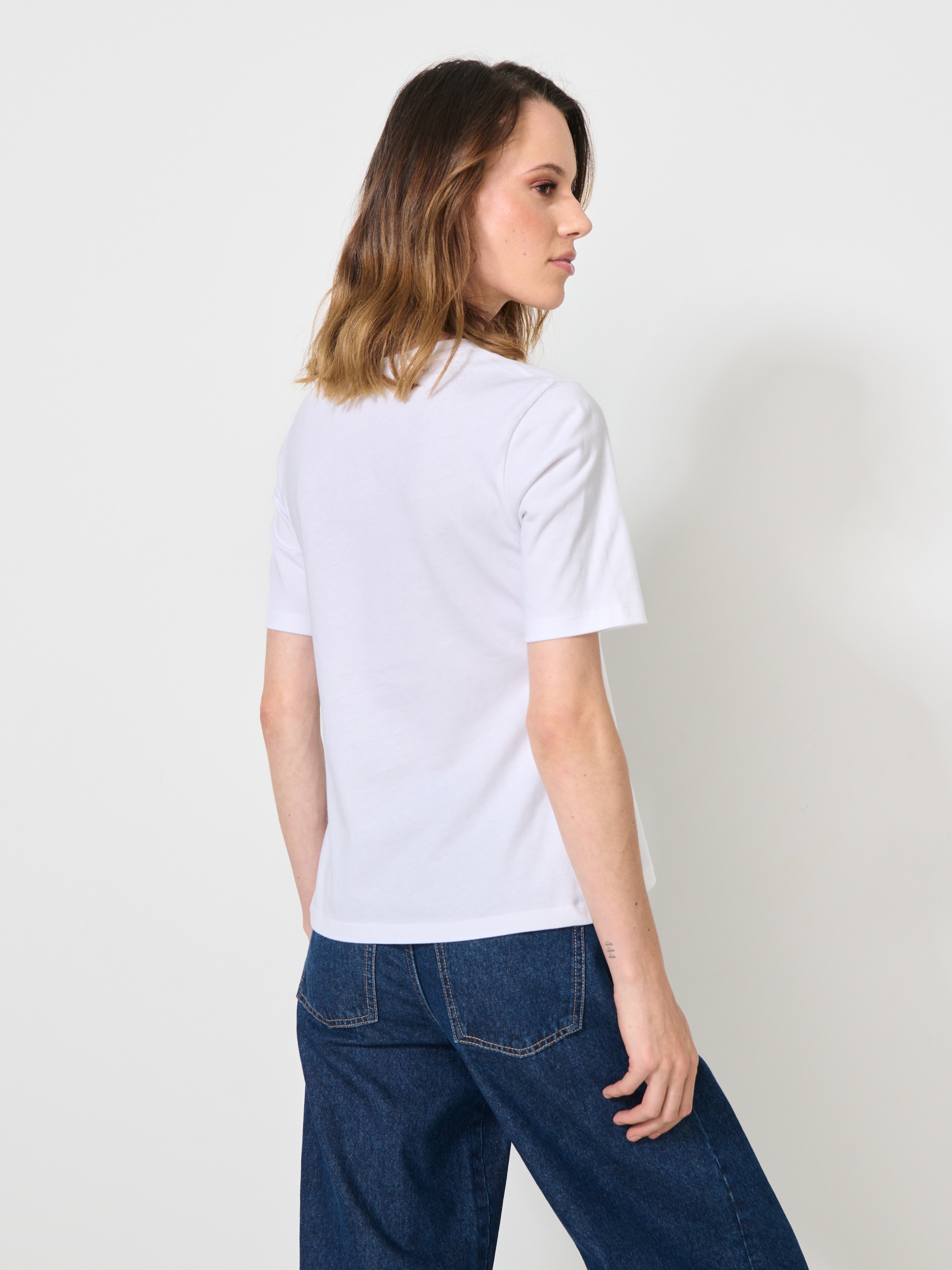 Sinsay - Μπλουζάκι με κοντό μανίκι - κρεμ φωτογραφία