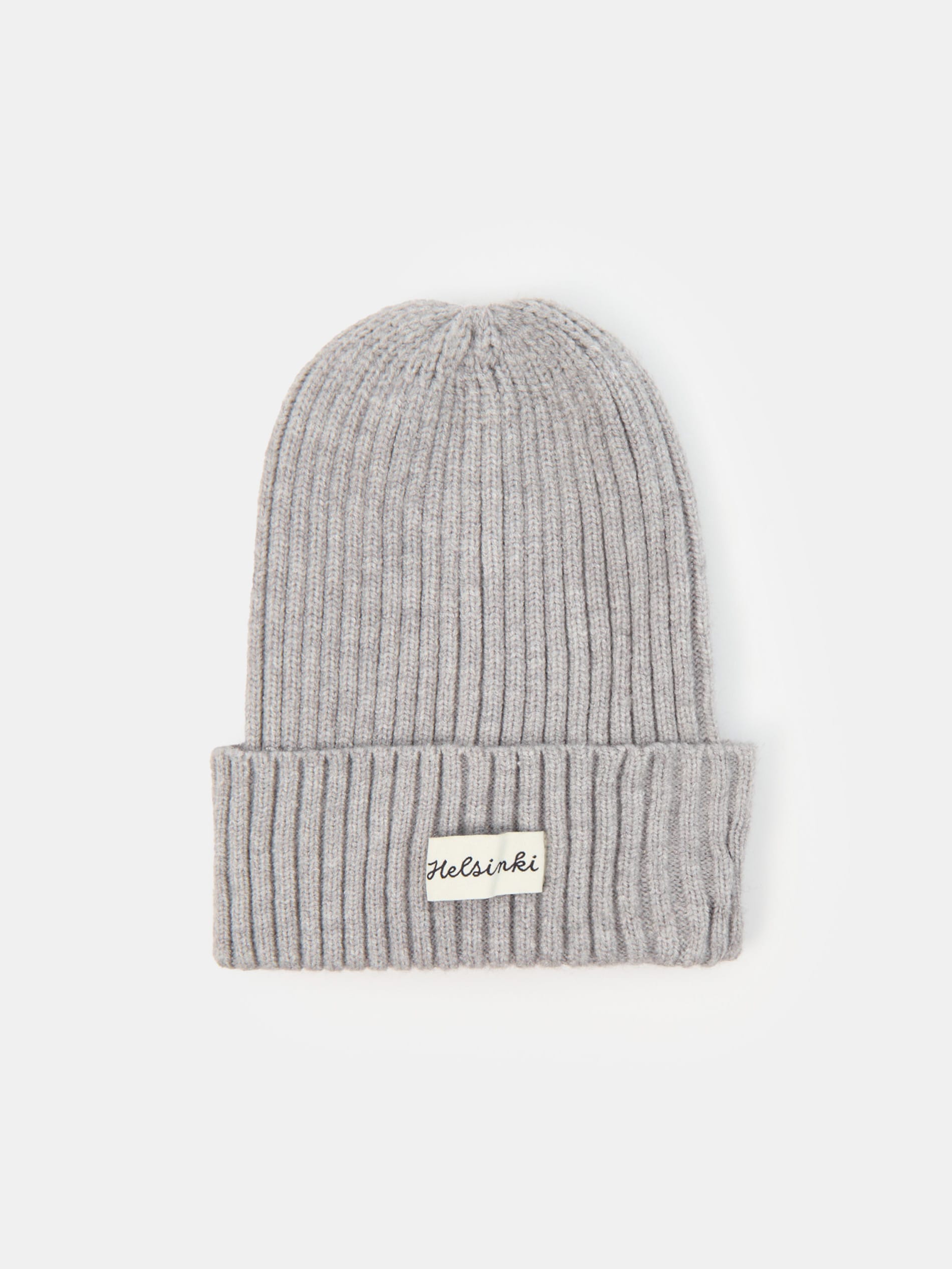 Sinsay - Πλεκτό beanie με ρίγες - ανοιχτό γκρι φωτογραφία