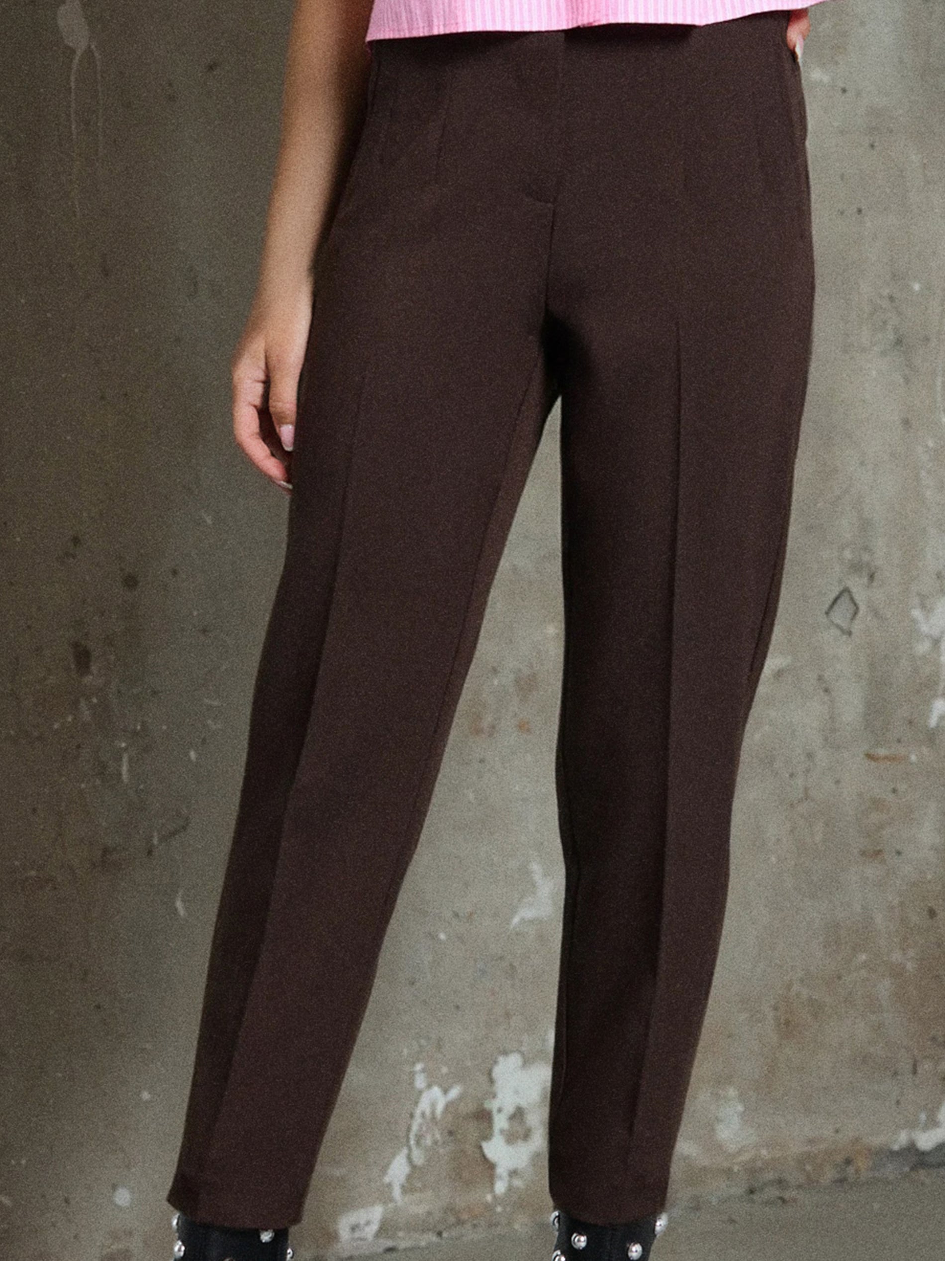 Sinsay - Παντελόνι cigarette - θαμπο καφε φωτογραφία