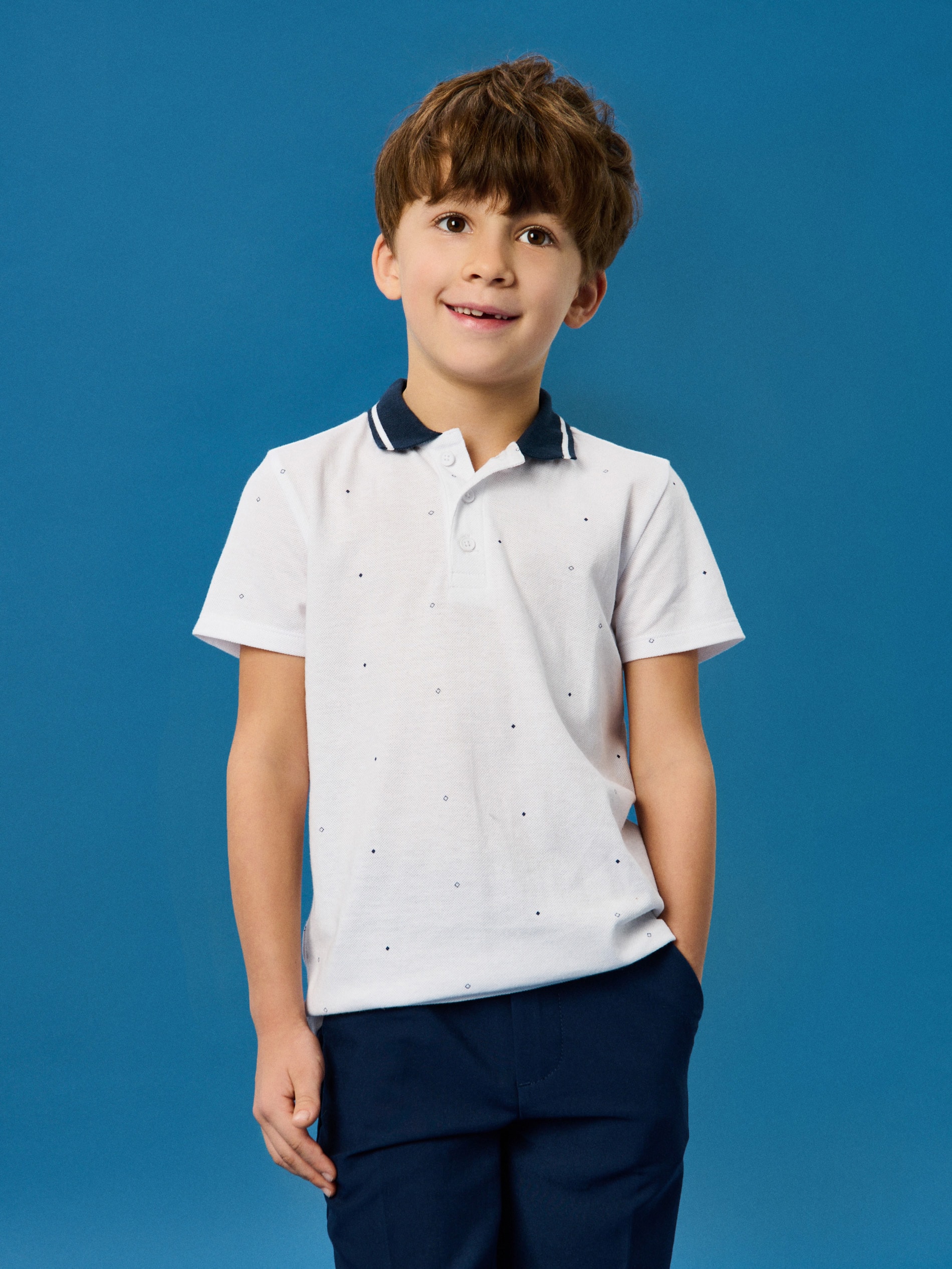 Sinsay - Koszulka polo ze wzorem - biały