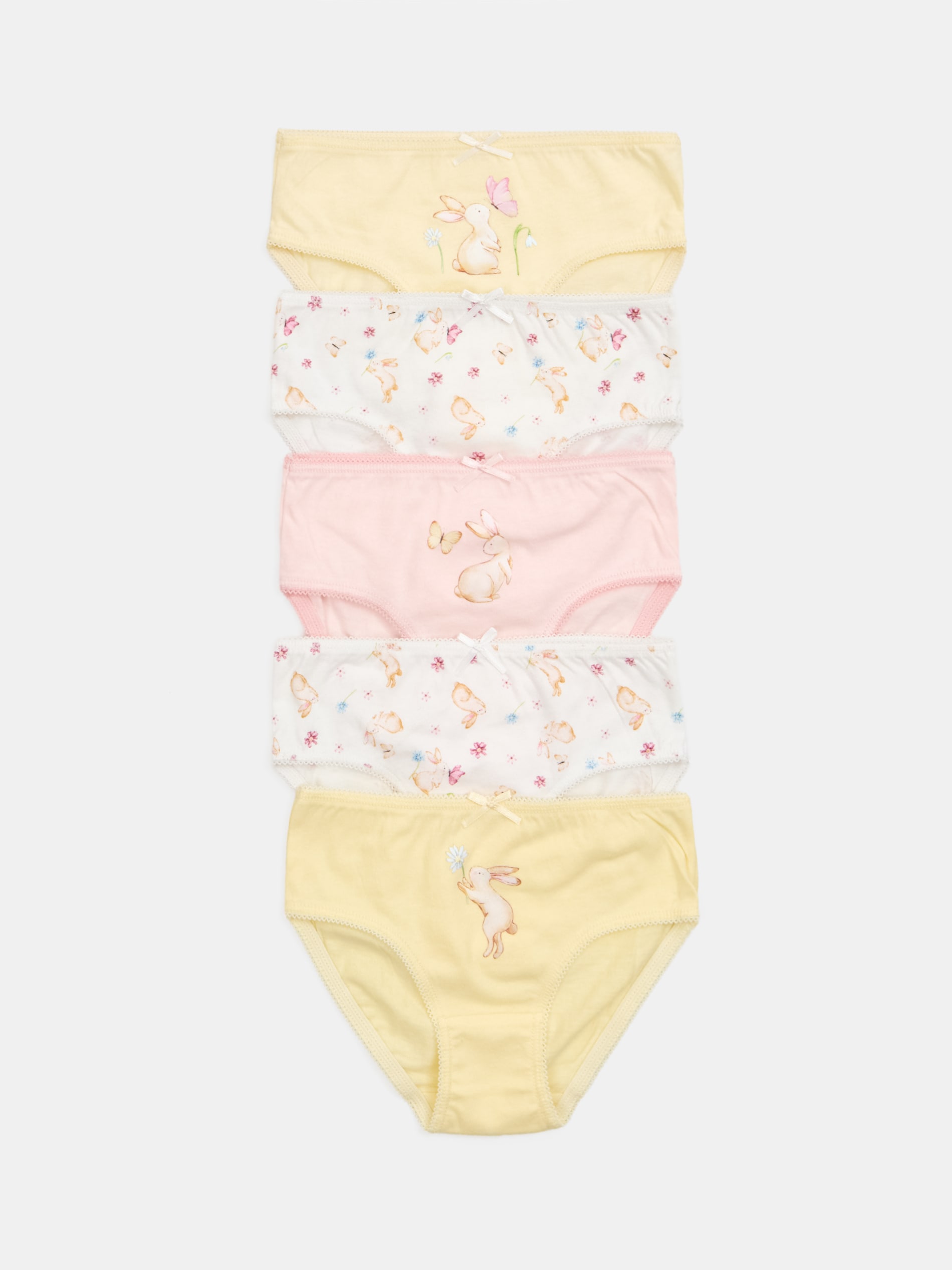 Sinsay - Bawełniane majtki z motywem zajączków 5 pack - wielobarwny