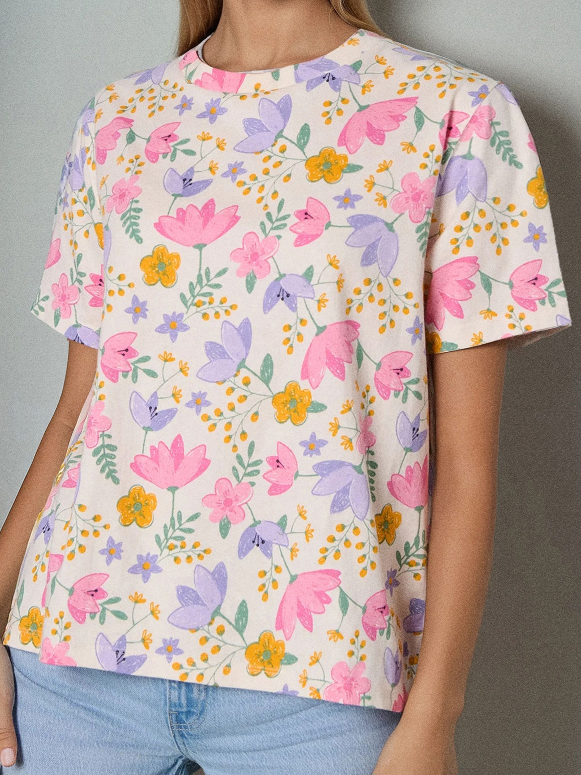 Sinsay - Βαμβακερό μπλουζάκι με στάμπα - πολυχρωμο φωτογραφία