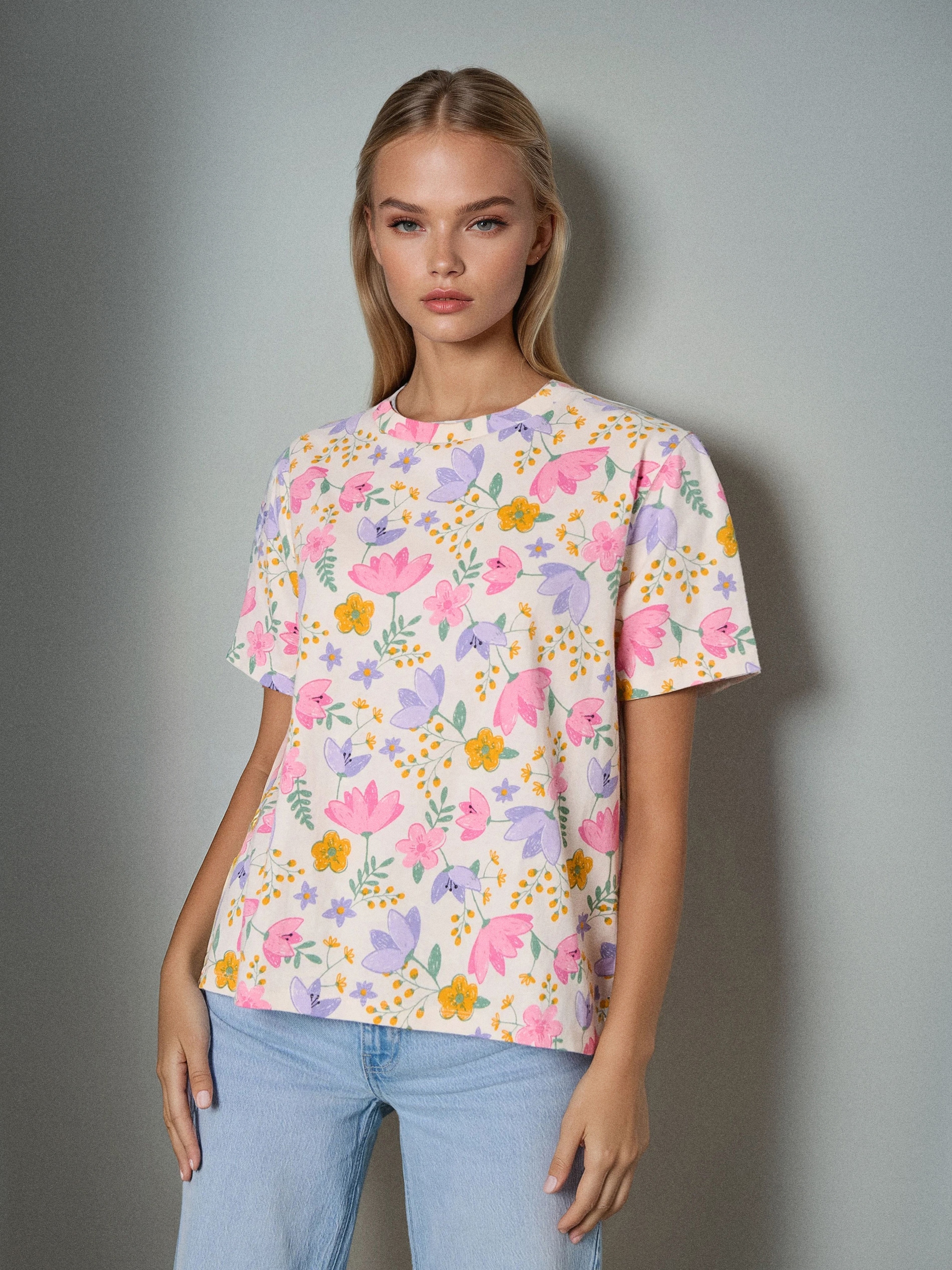 Sinsay - Βαμβακερό μπλουζάκι με στάμπα - πολυχρωμο φωτογραφία