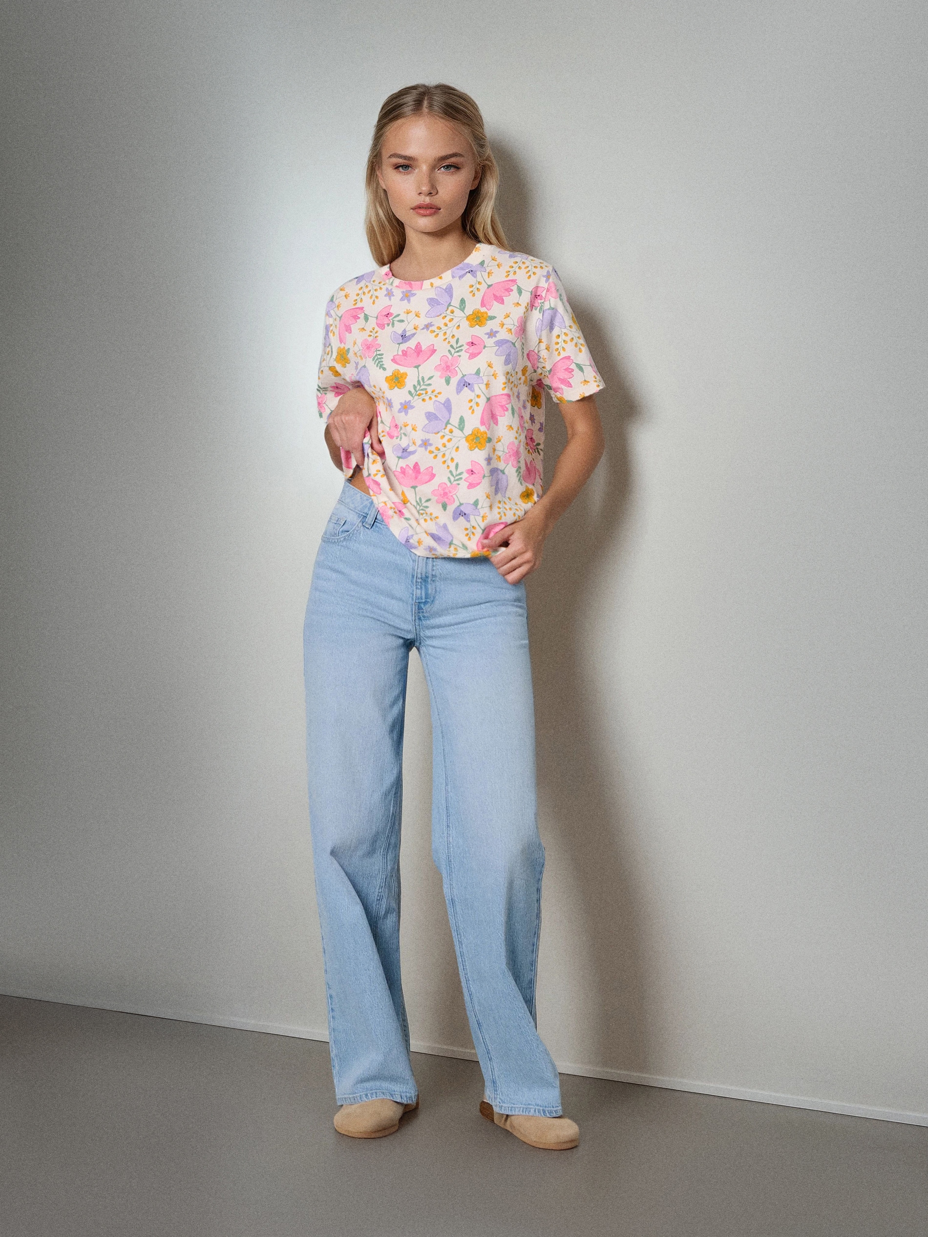 Sinsay - Βαμβακερό μπλουζάκι με στάμπα - πολυχρωμο φωτογραφία