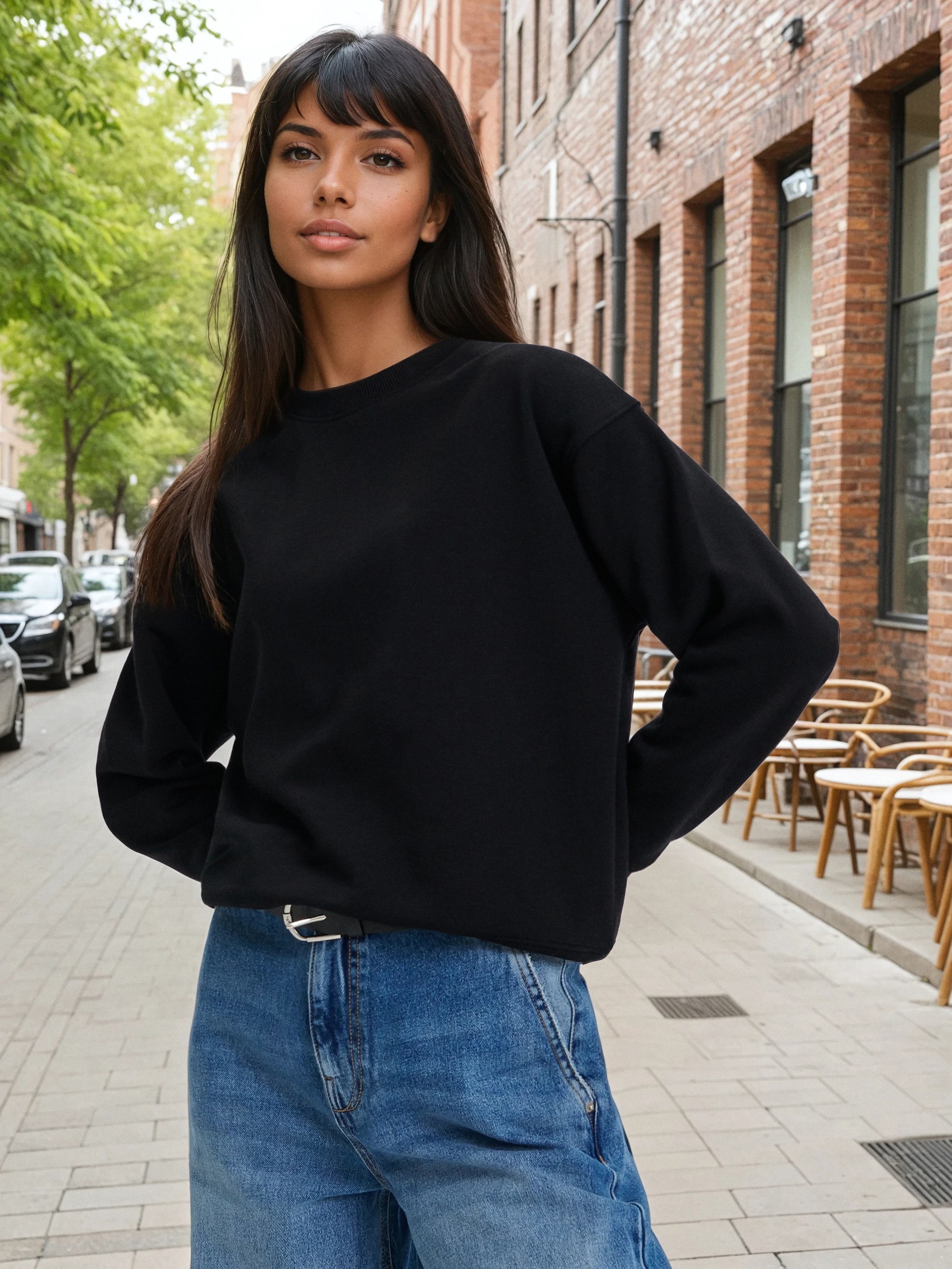 Sinsay - Bluza ze ściągaczami - czarny