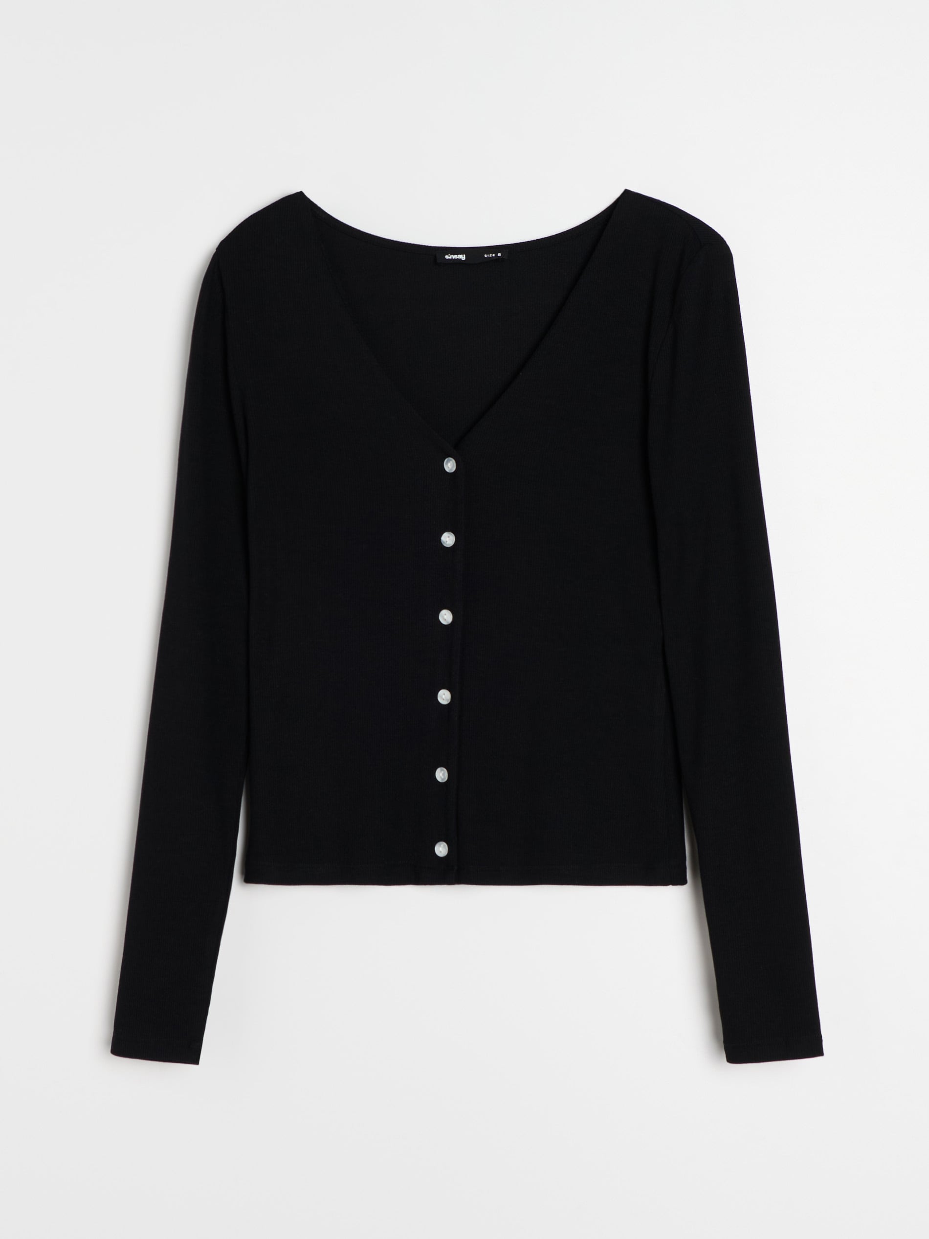 Sinsay - Ριμπ μπλούζα - μαυρο φωτογραφία