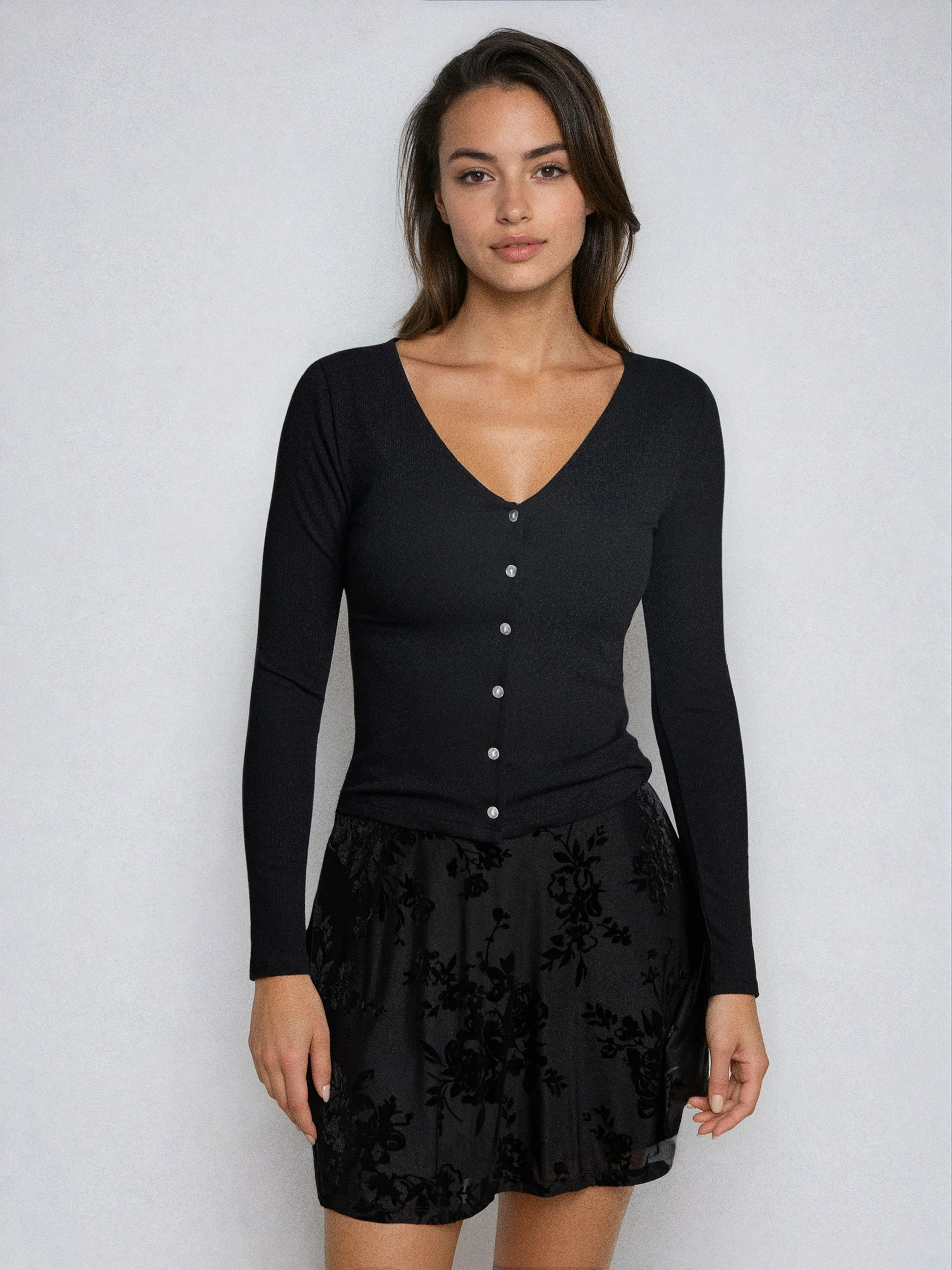 Sinsay - Ριμπ μπλούζα - μαυρο φωτογραφία