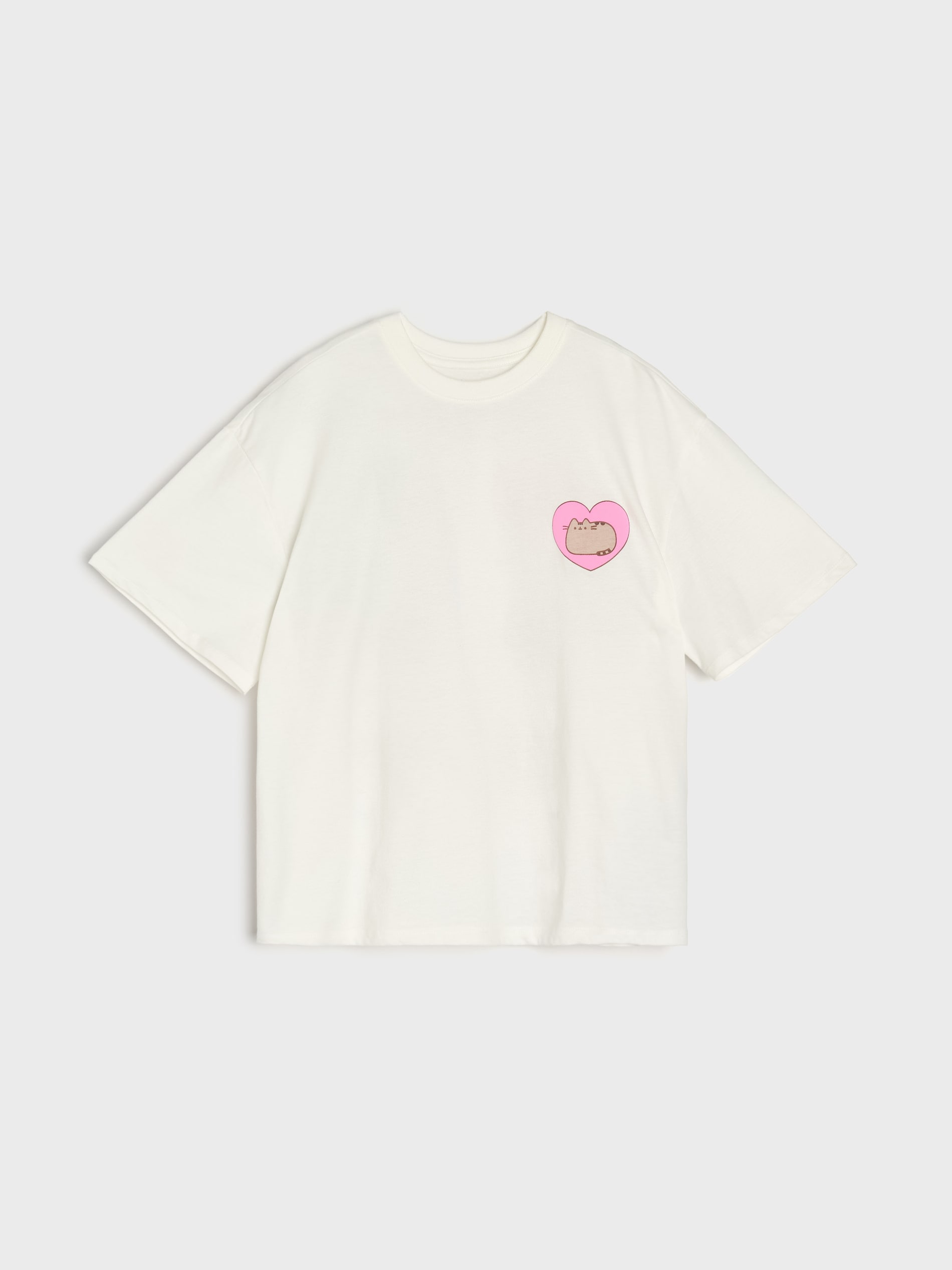 Sinsay - Bawełniana koszulka z nadrukiem Pusheen the Cat - kremowy