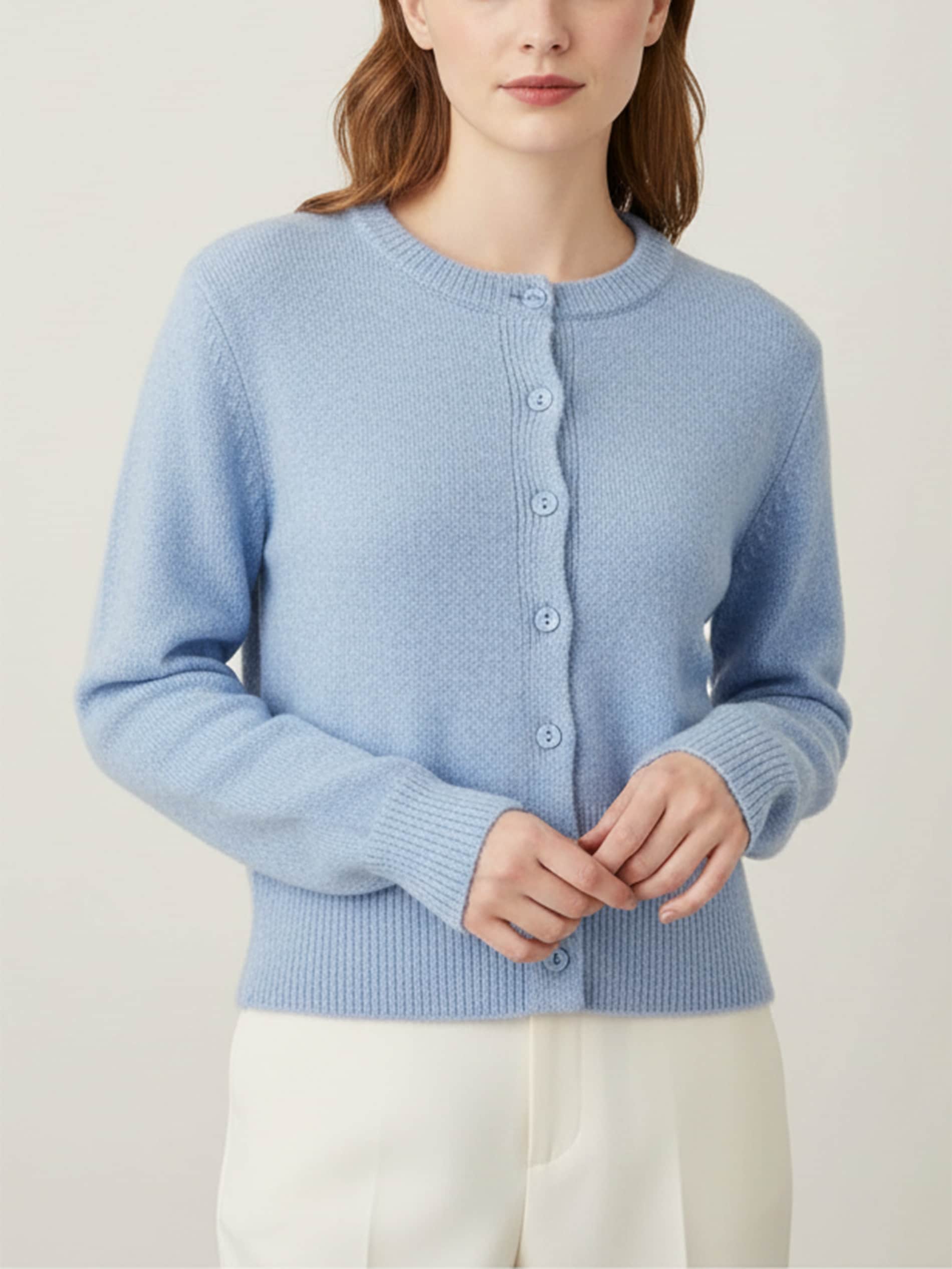 Sinsay - Kardigan z guzikami z domieszką wełny - niebieski