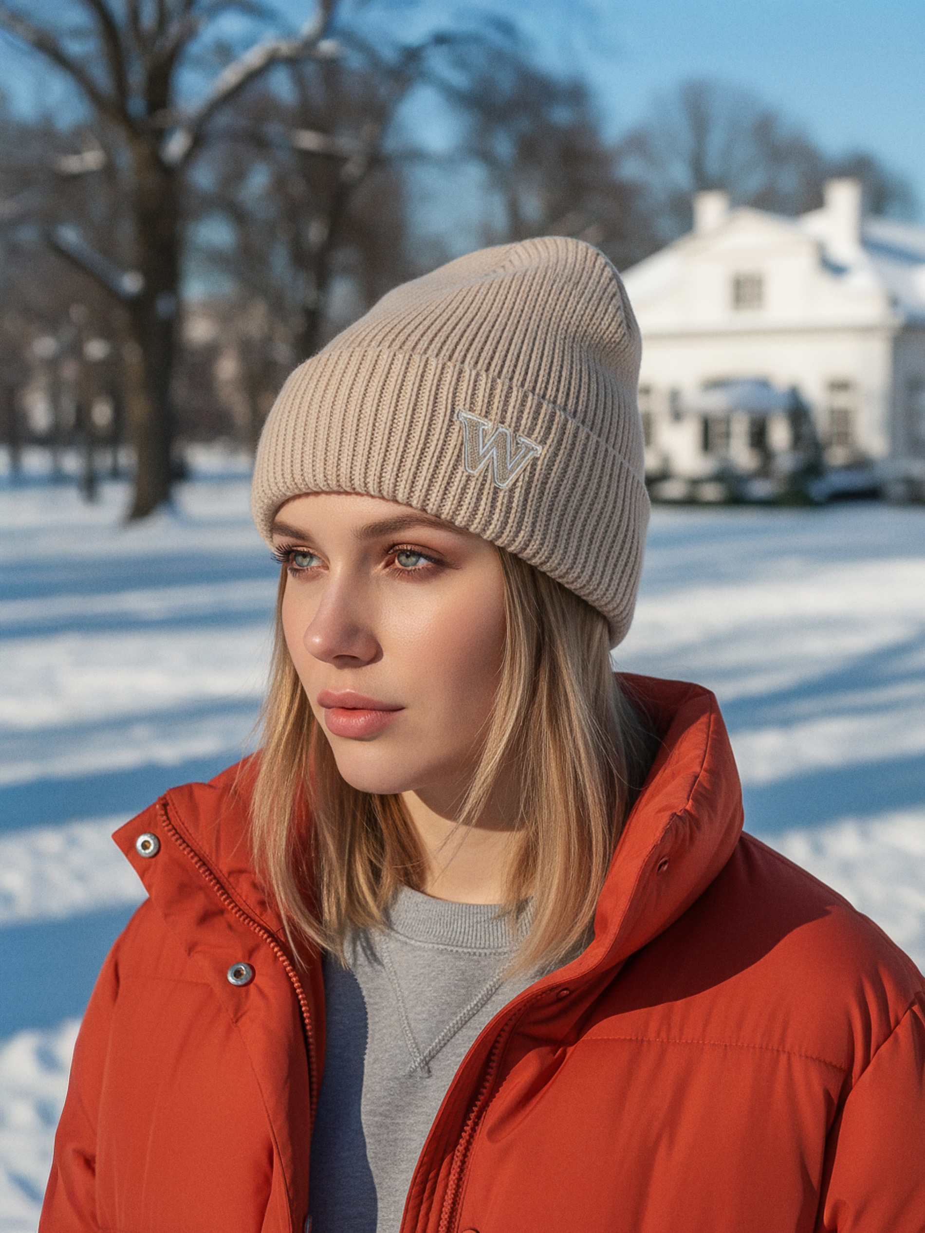 Sinsay - Σκουφάκι τύπου beanie - μπεζ φωτογραφία