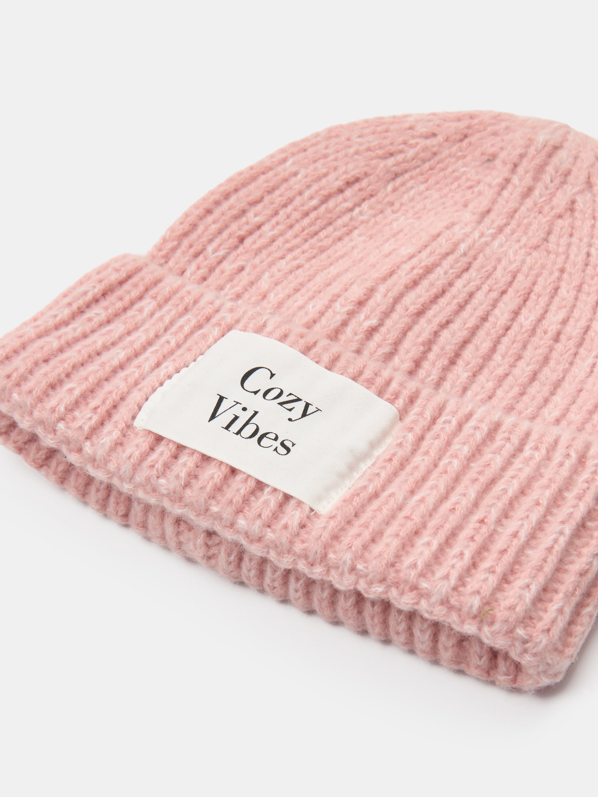 Sinsay - Πλεκτό beanie με ρίγες - ροζ παστελ φωτογραφία