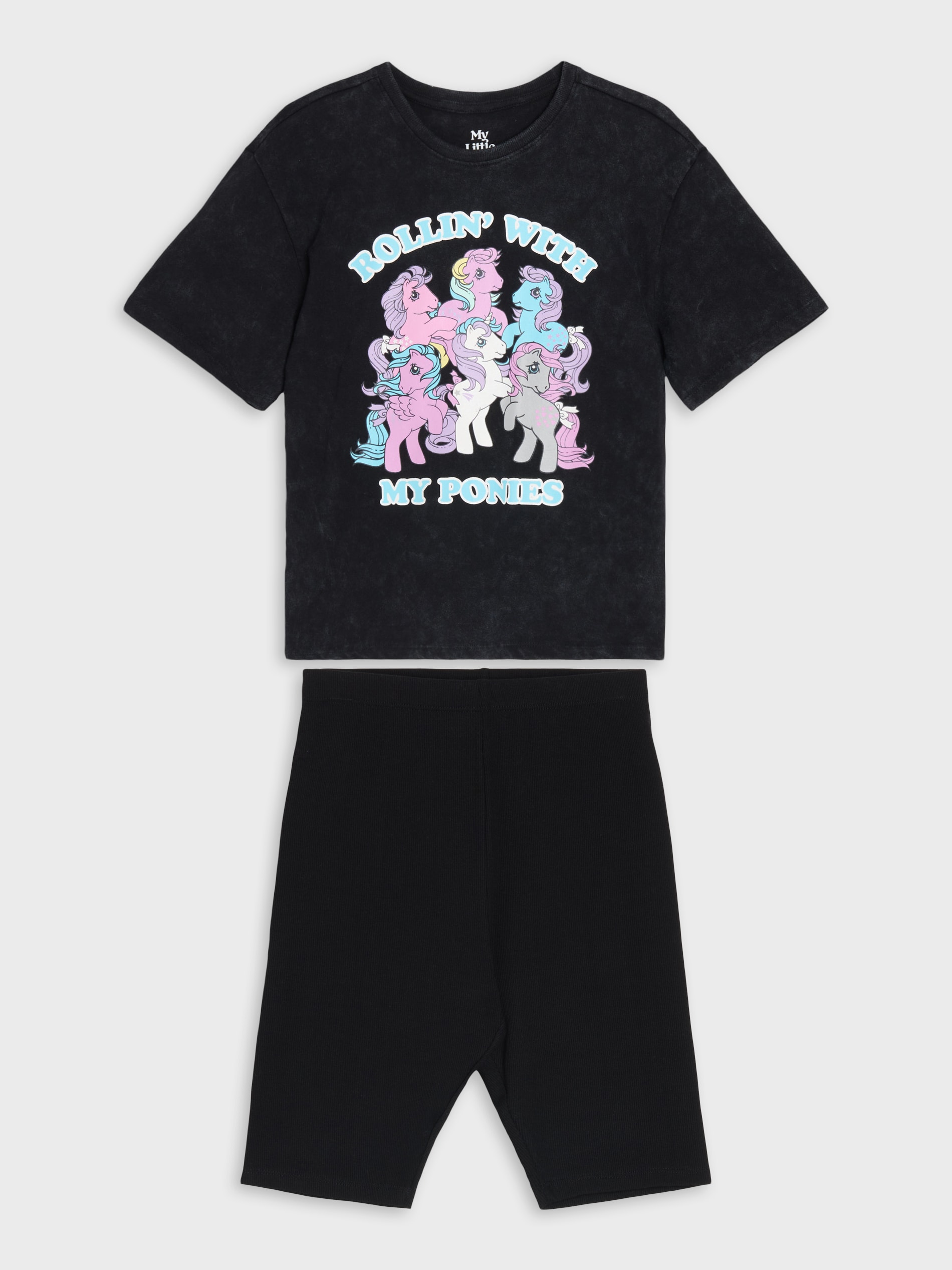 Sinsay - Piżama z efektem sprania My Little Pony - czarny