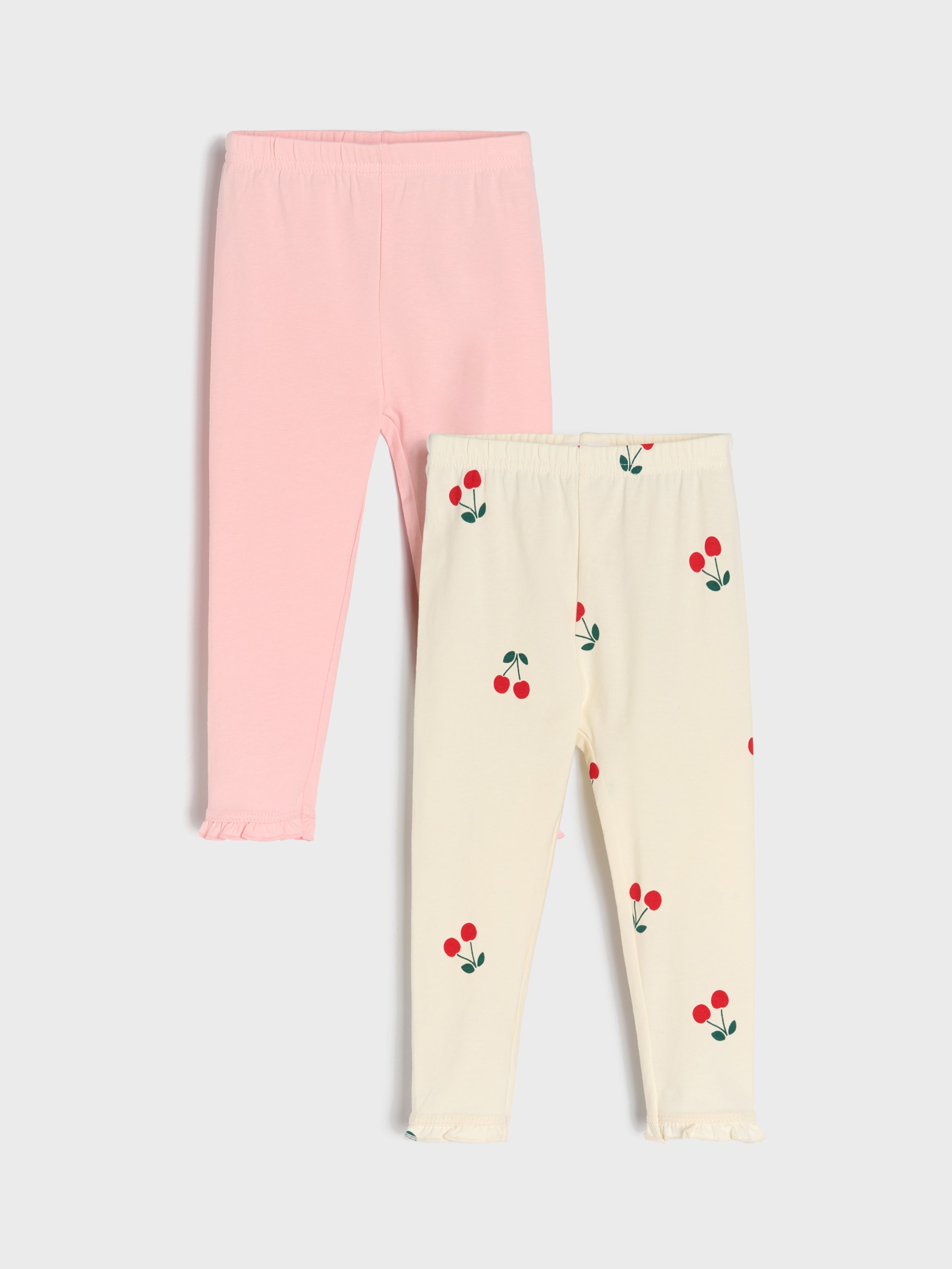 Sinsay - Bawełniane legginsy 2 pack - kremowy