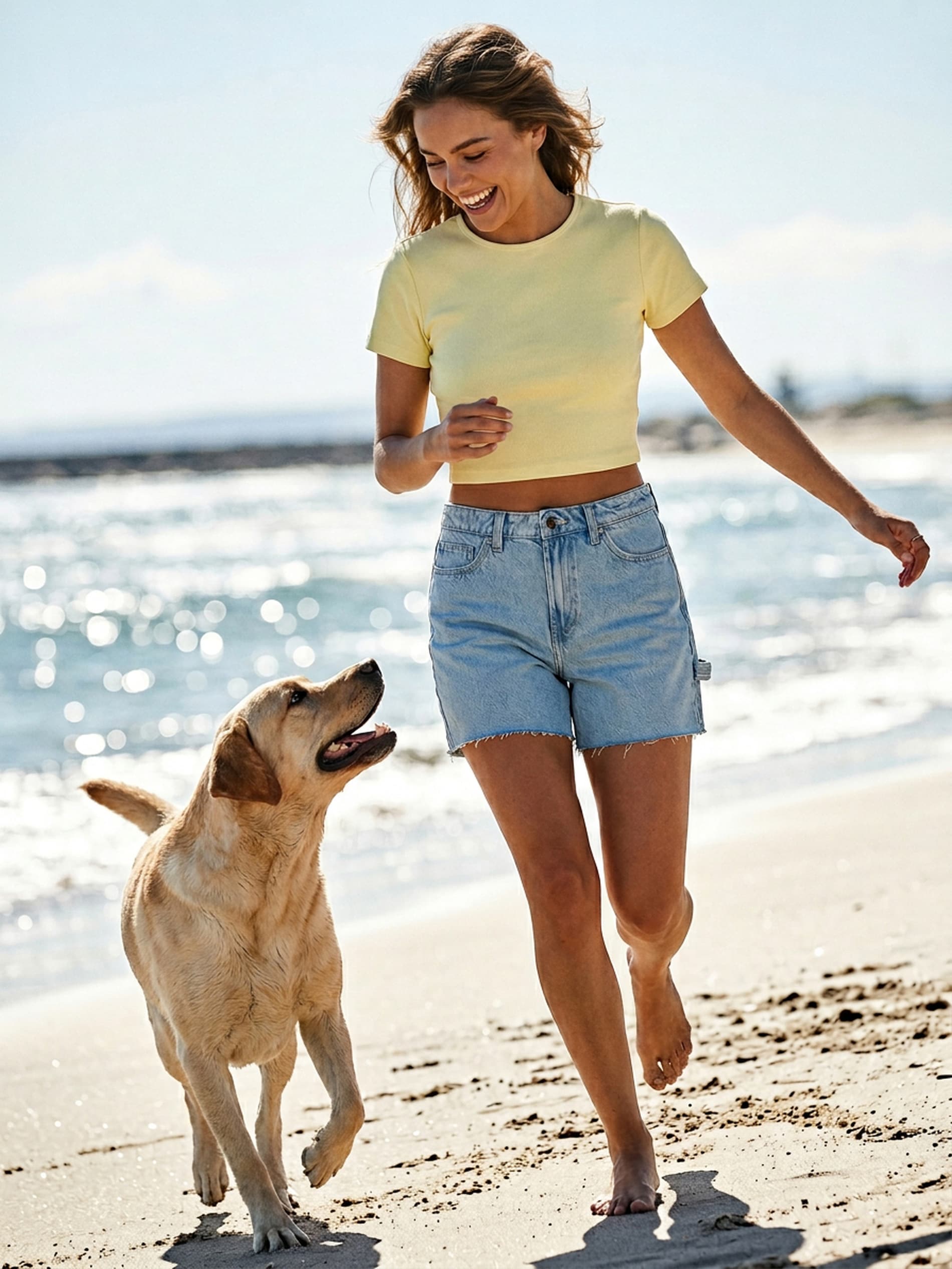 Sinsay - Bawełniana koszulka z krótkim rękawem - żółty