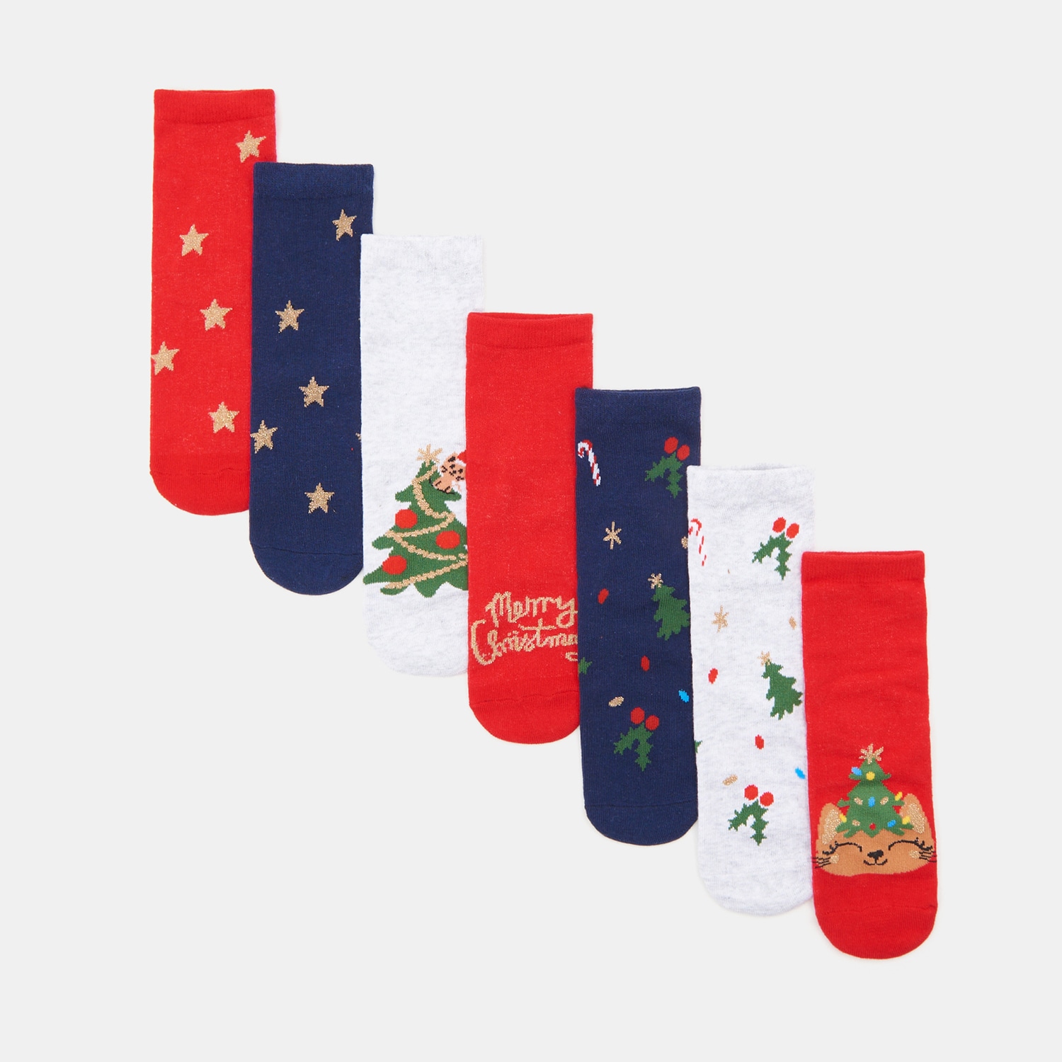 Sinsay – Set de 7 perechi de șosete de Crăciun – Multicolor And