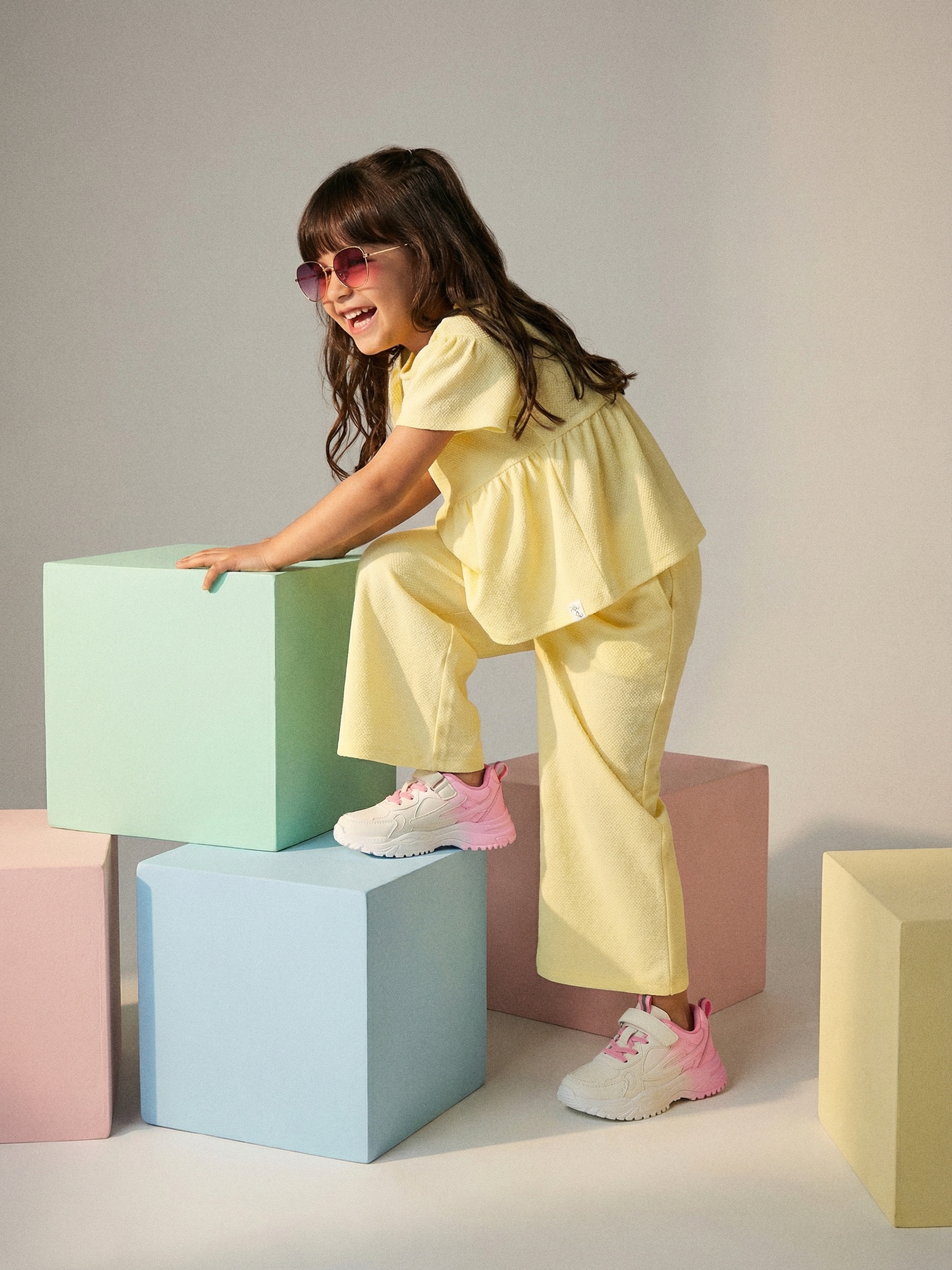 Sinsay - Komplet: bluzka i spodnie - żółty