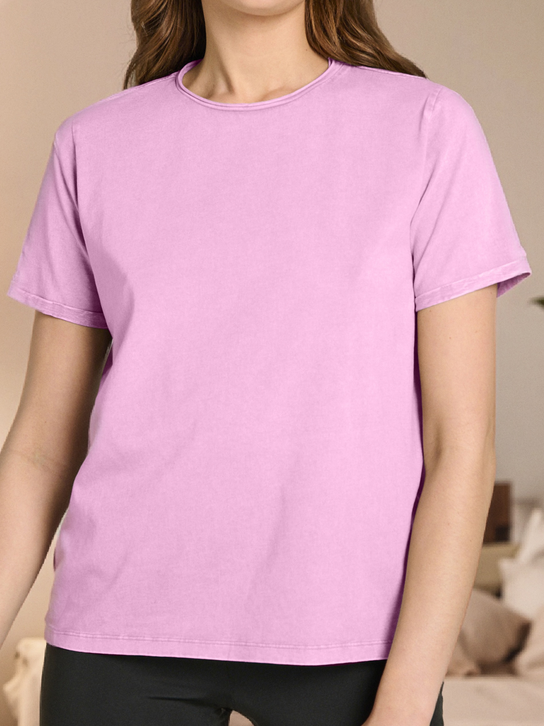 Sinsay - Koszulka z efektem sprania - różowy