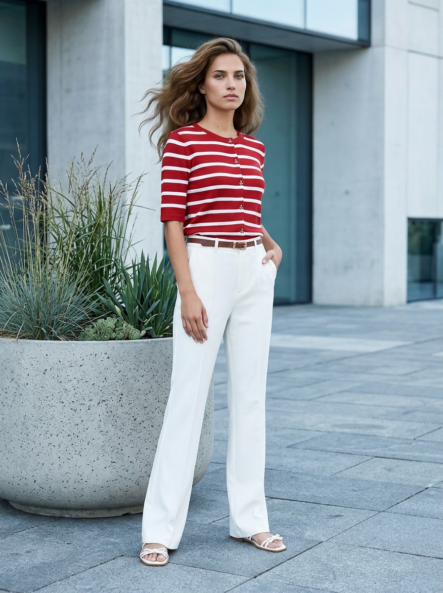 Sinsay - Bluzka z wiskozą w paski - czerwony