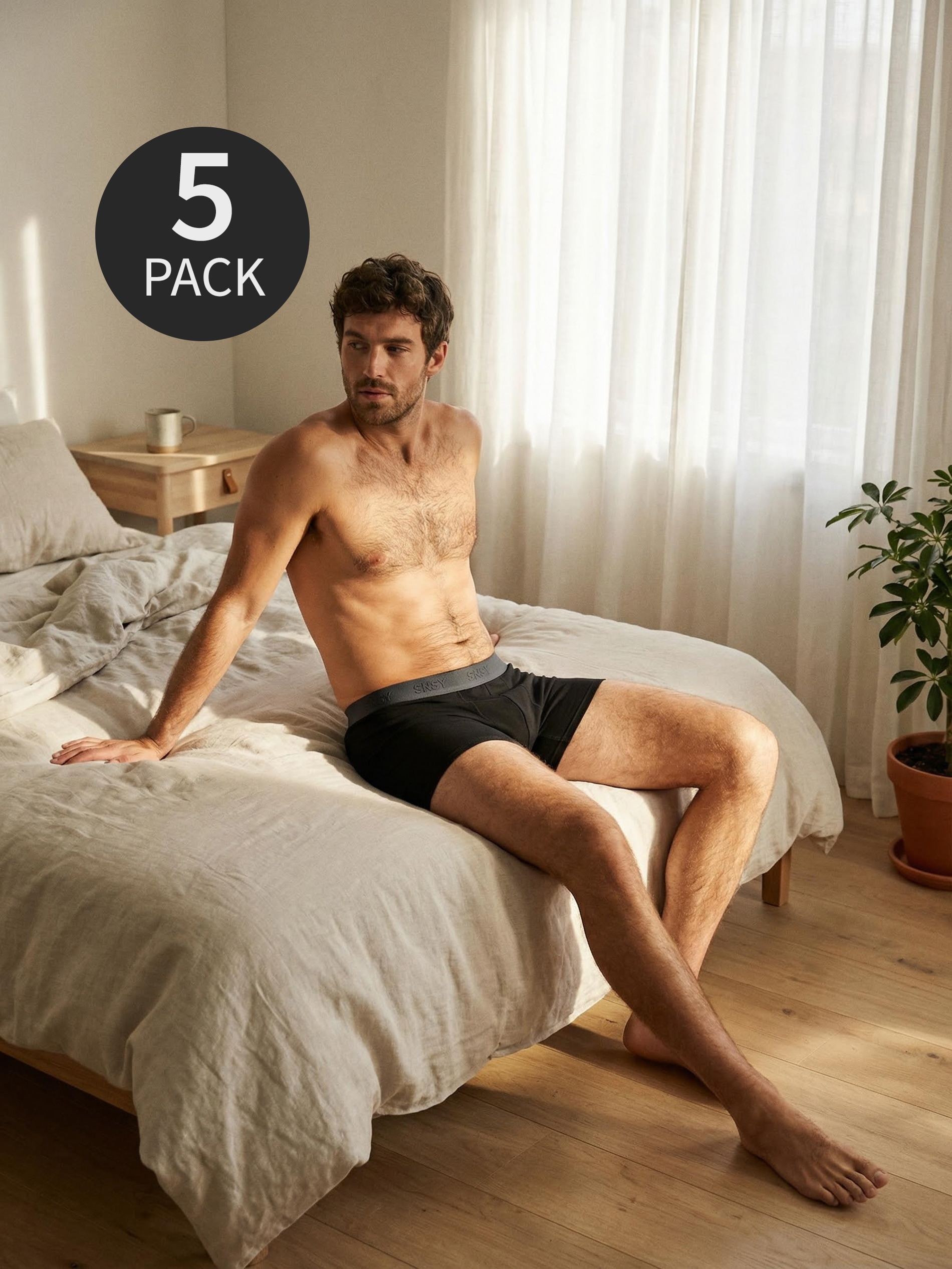 Sinsay - Bawełniane bokserki Long 5 pack - czarny