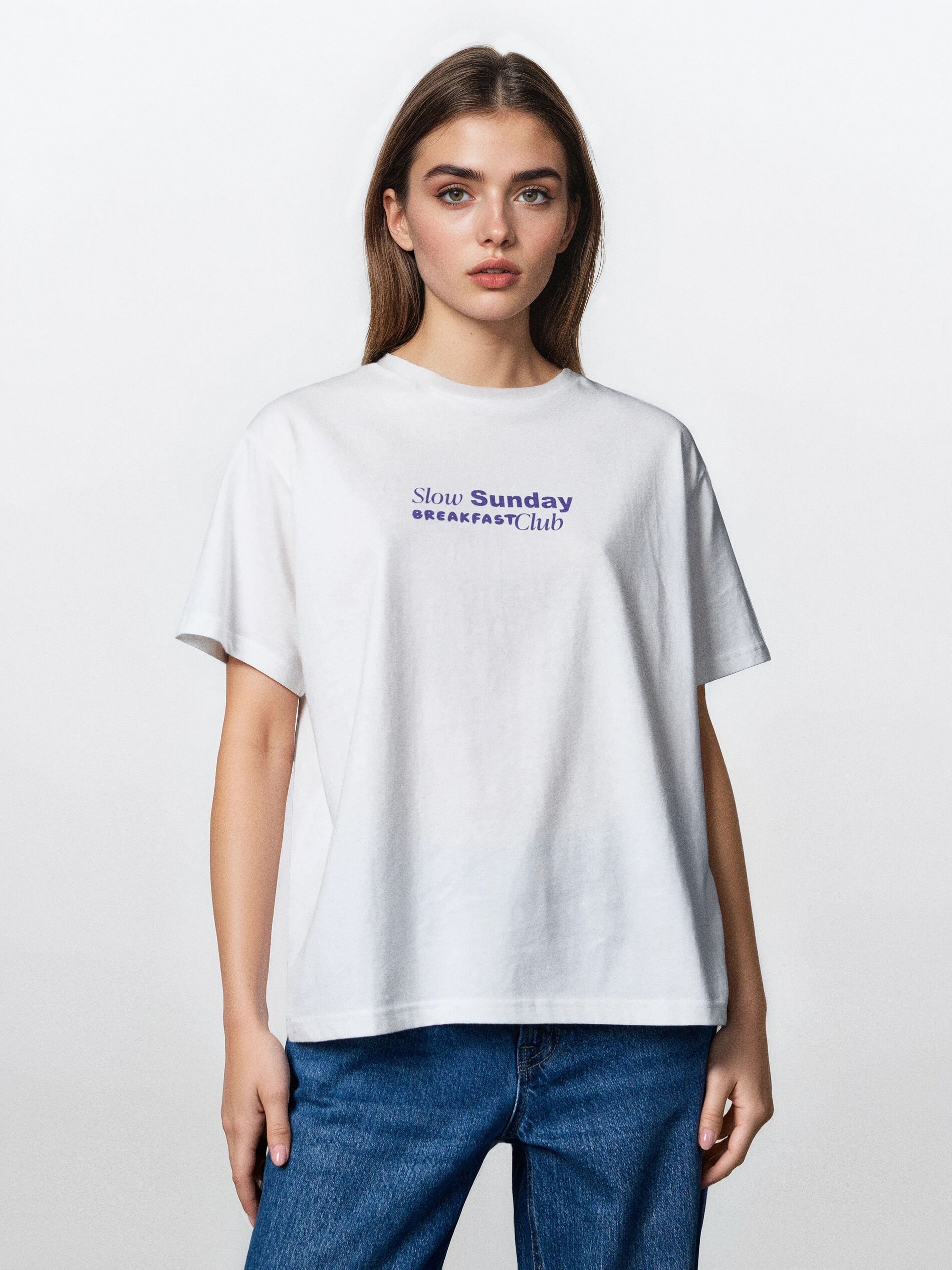 Sinsay - Βαμβακερό μπλουζάκι με στάμπα - κρεμ φωτογραφία