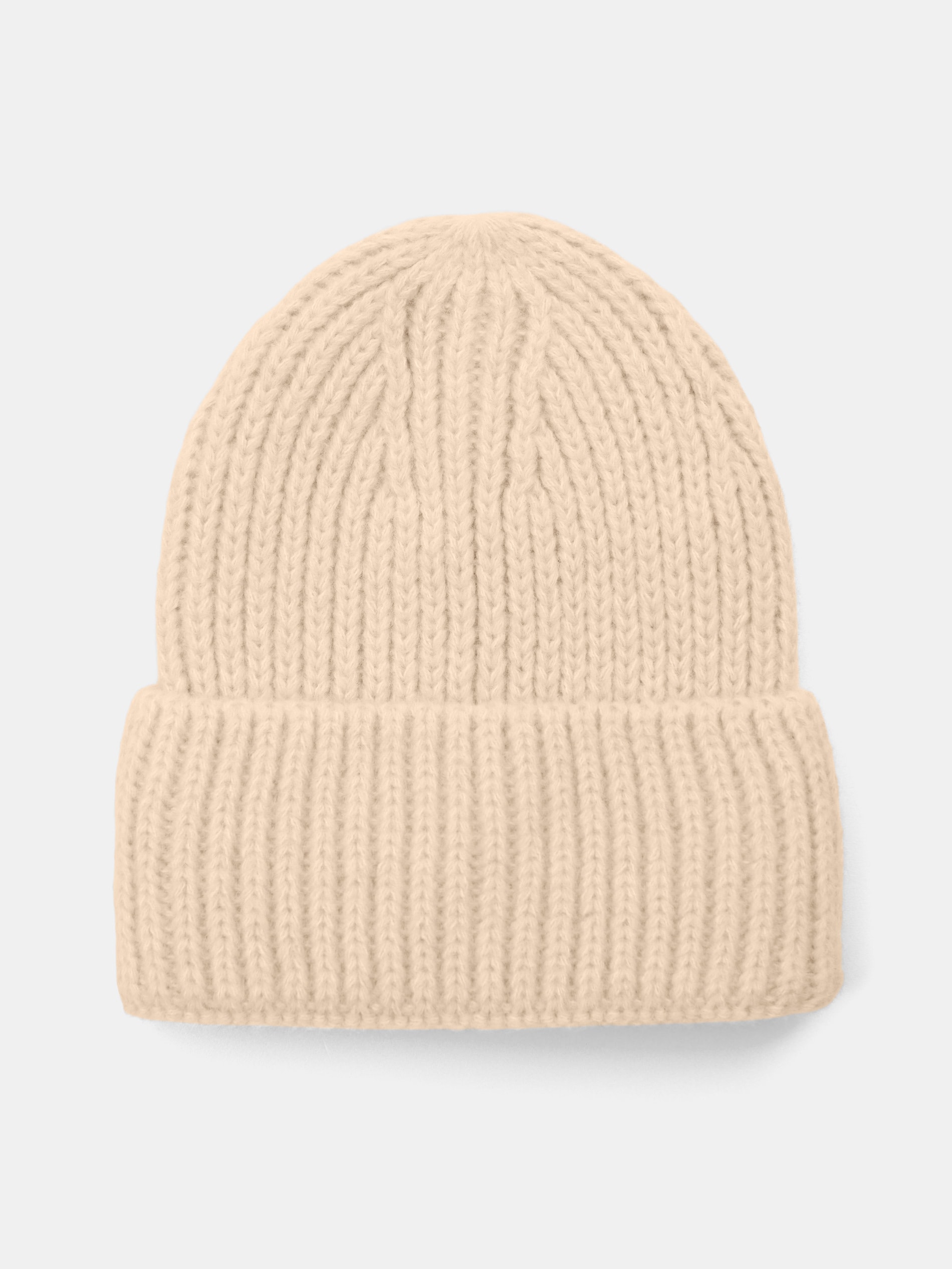 Sinsay - Πλεκτό beanie με ρίγες - κρεμ φωτογραφία