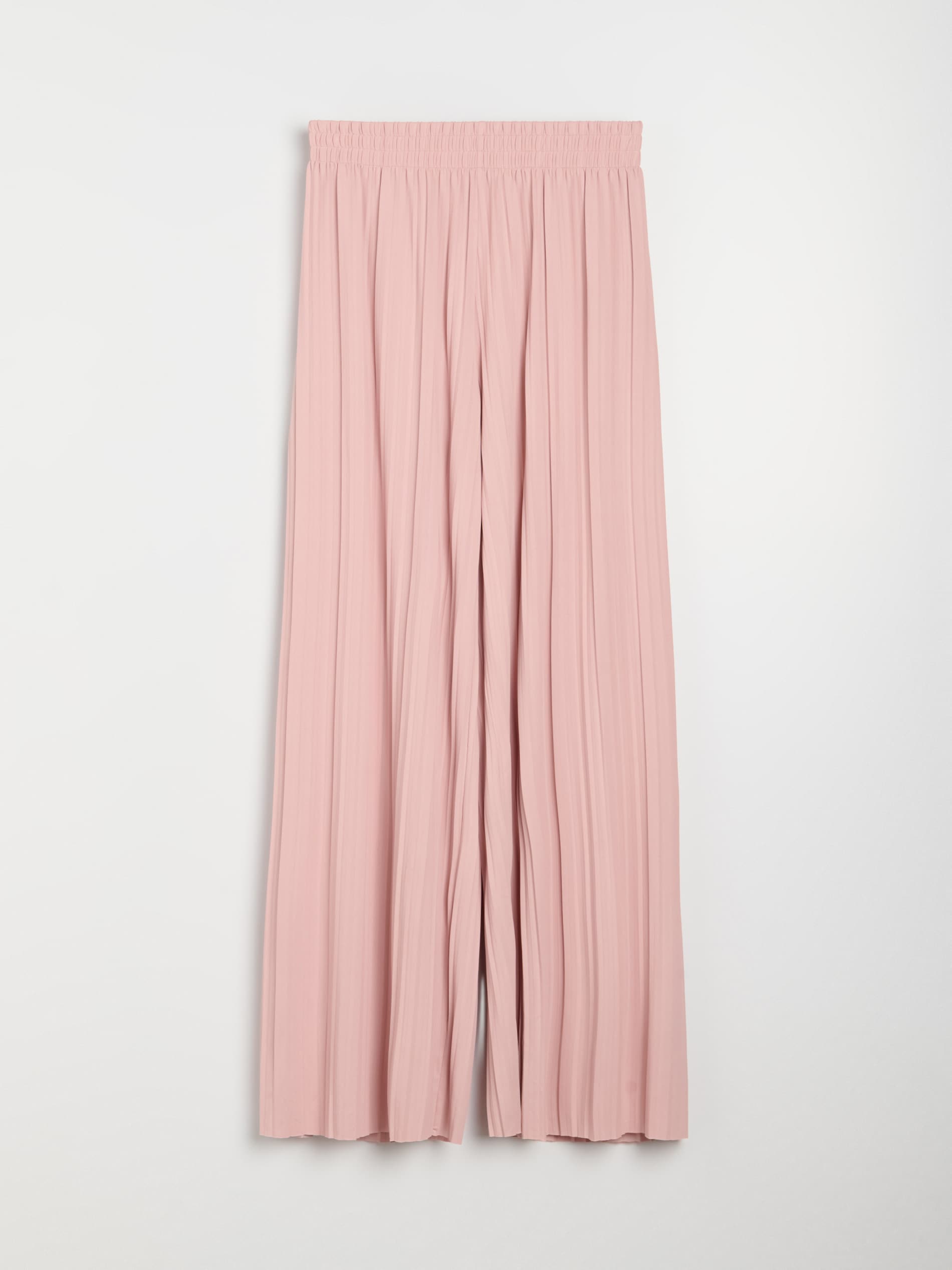 Sinsay - Plisowane spodnie wide leg z elastycznym pasem - różowy