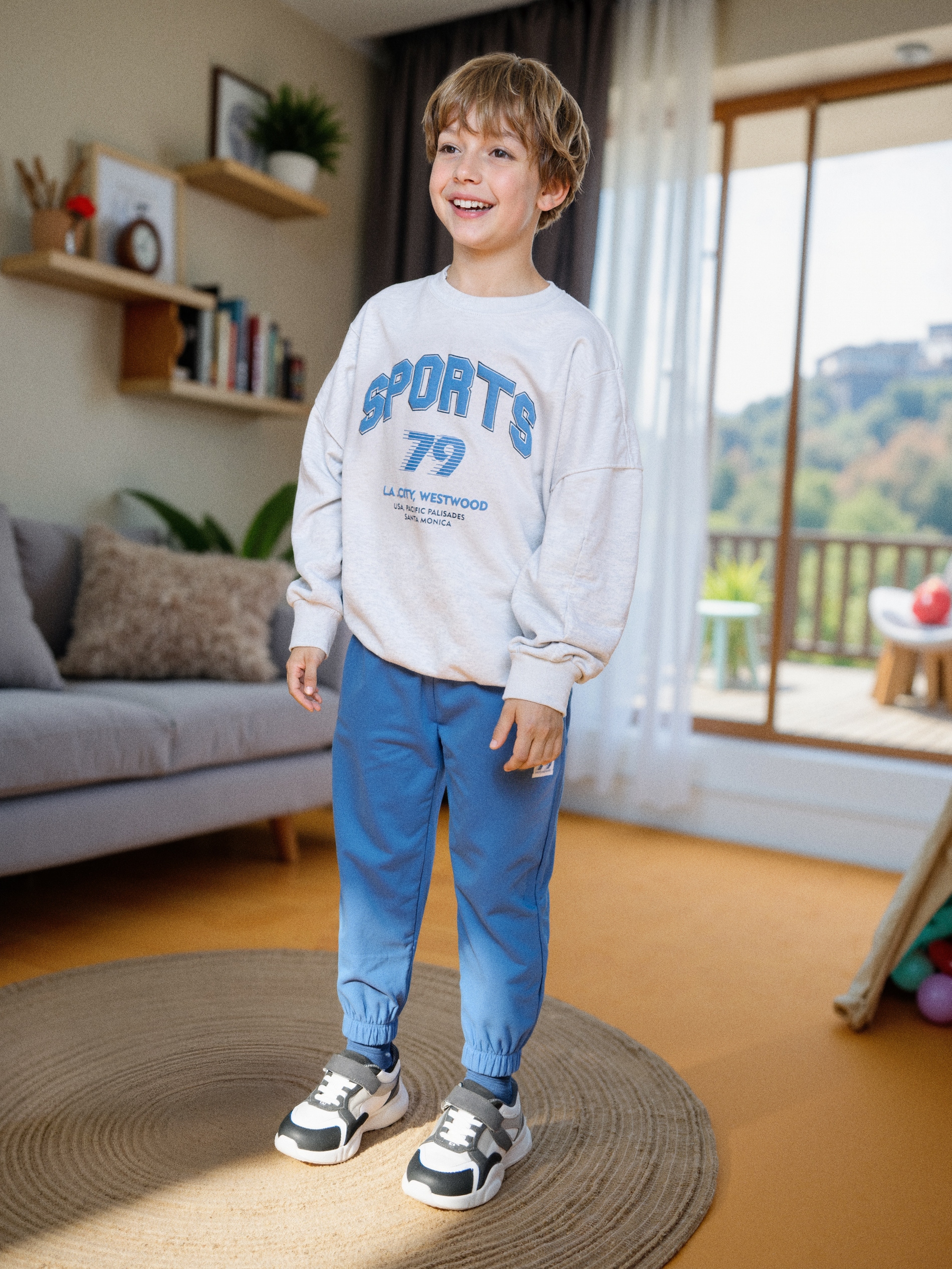 Sinsay - Σετ με φούτερ και παντελόνι - λουλακι φωτογραφία