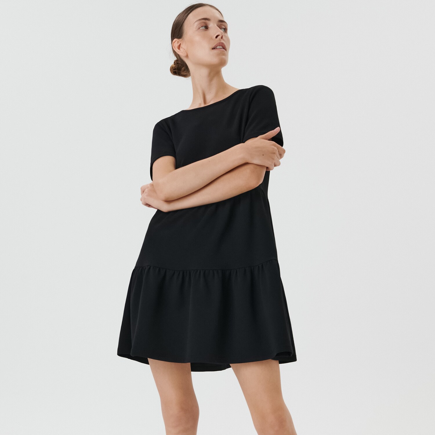 Sinsay - Rochie mini babydoll - Negru