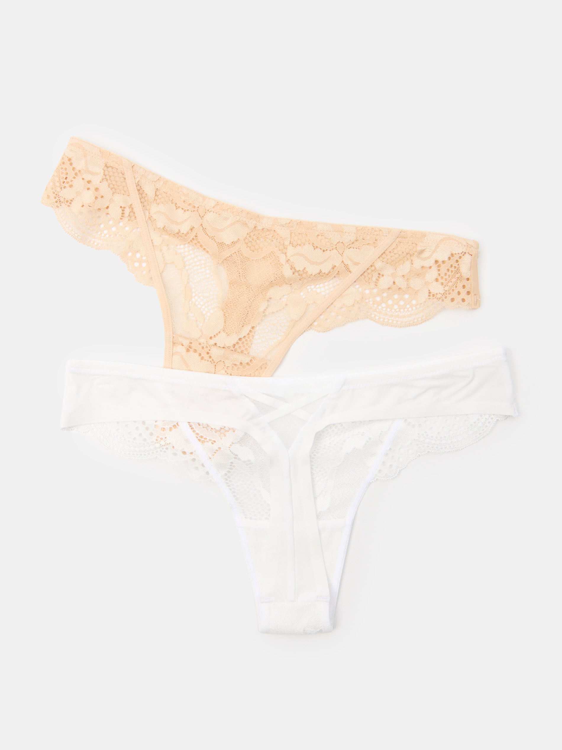 Sinsay - Koronkowe stringi 2 pack - wielobarwny