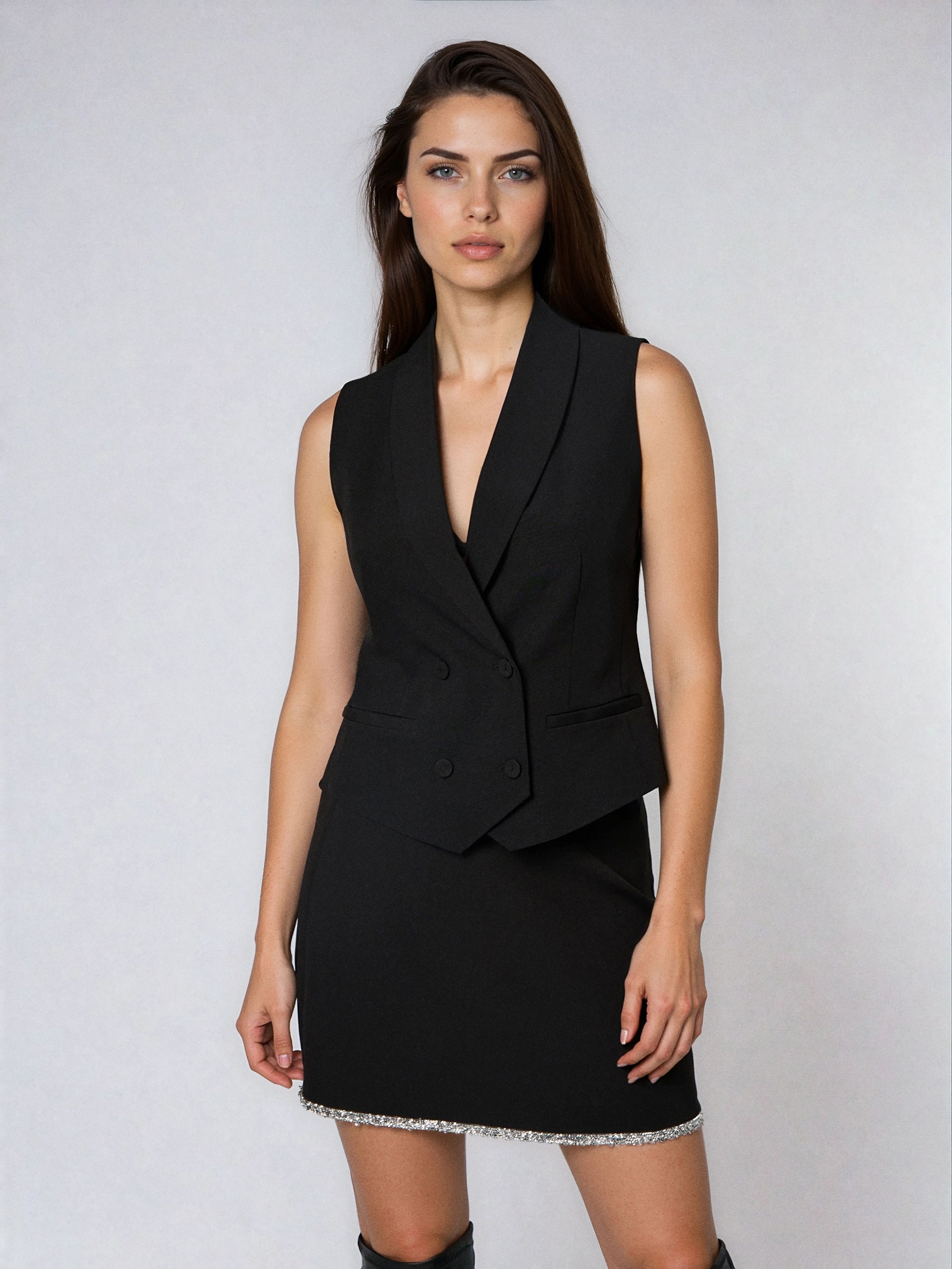 Sinsay - Διπλό γιλέκο κοστουμιού - μαυρο φωτογραφία