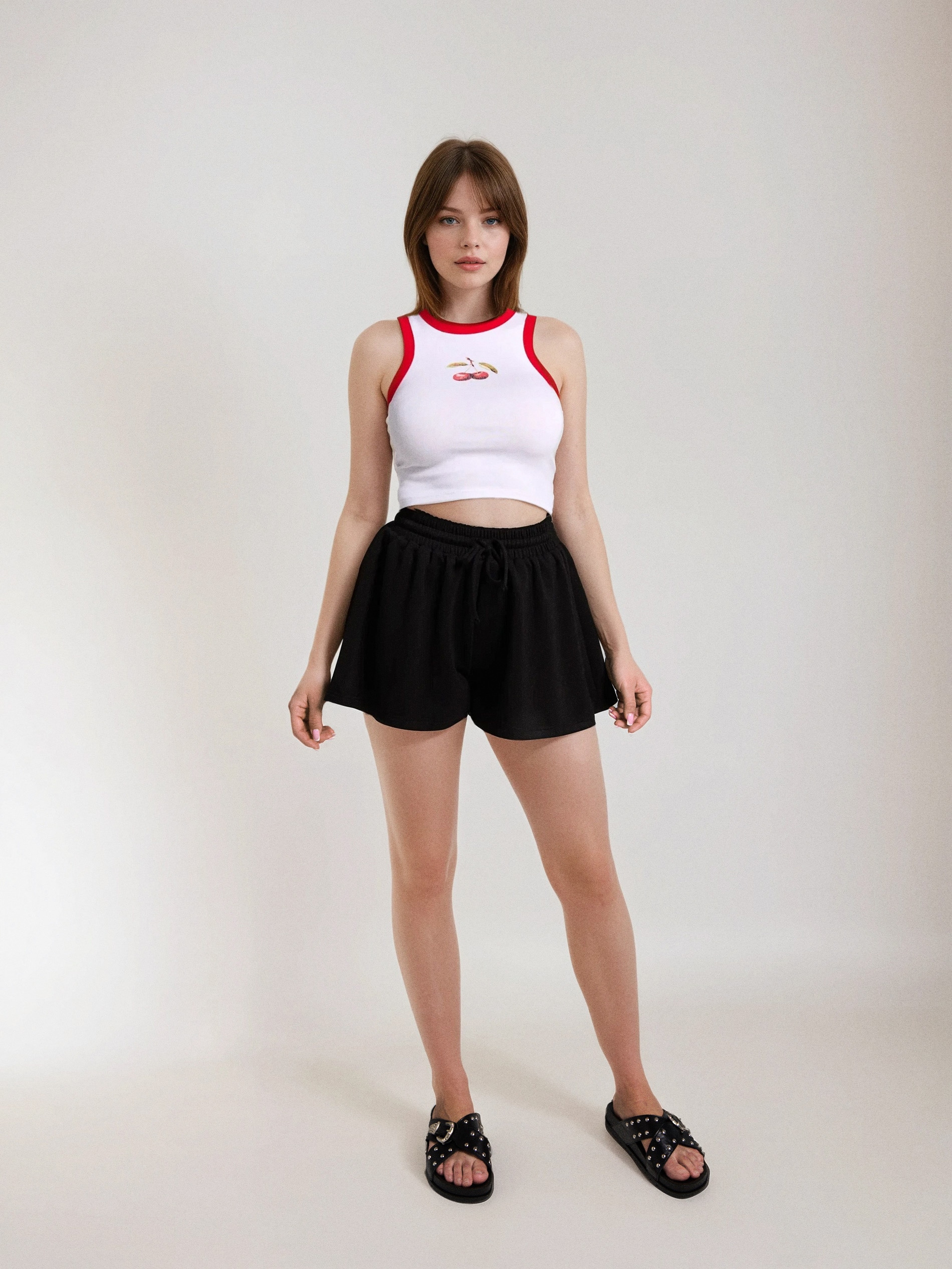 Sinsay - Σορτς φόρμας με φαρδιά μπατζάκια soft touch - μαυρο φωτογραφία