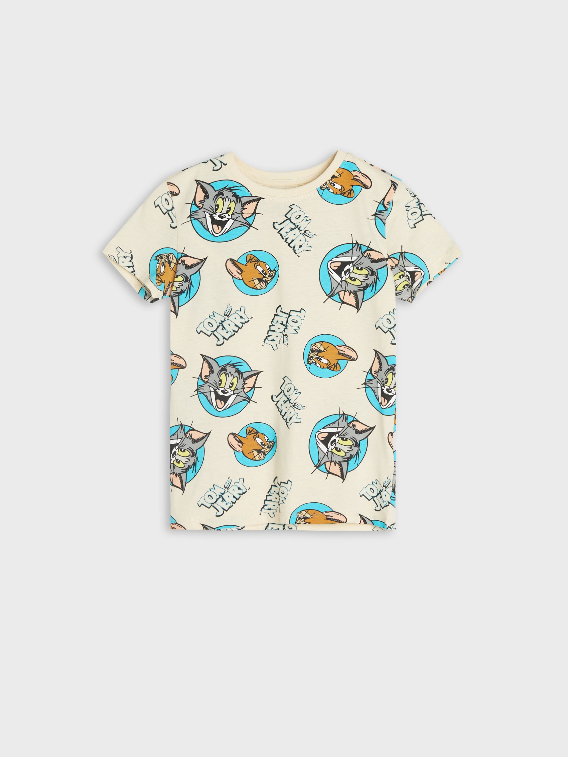 Sinsay - Σετ με 2 μπλούζες Tom & Jerry - κρεμ φωτογραφία