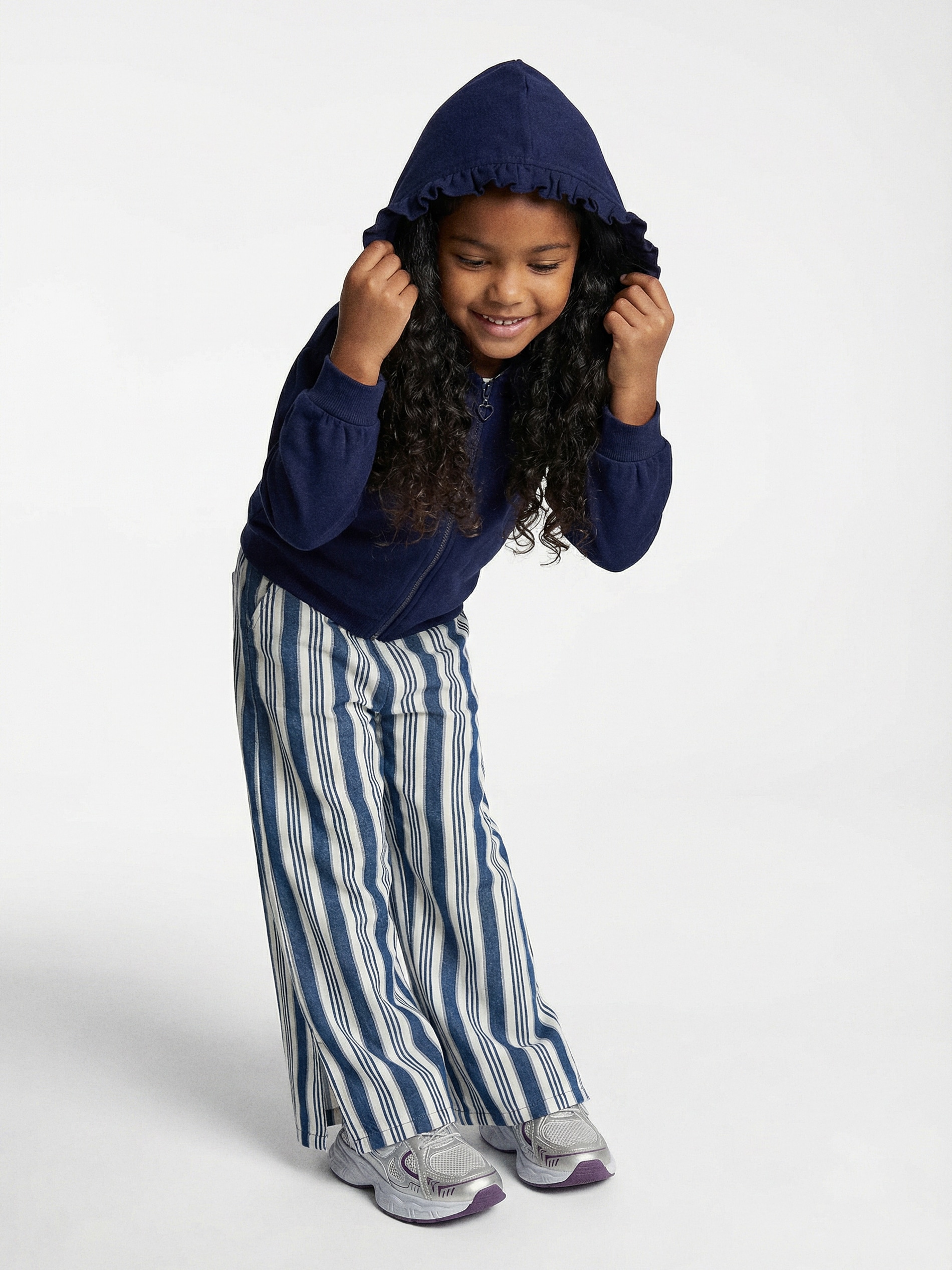 Sinsay - Jeansy wide leg w paski - wielobarwny