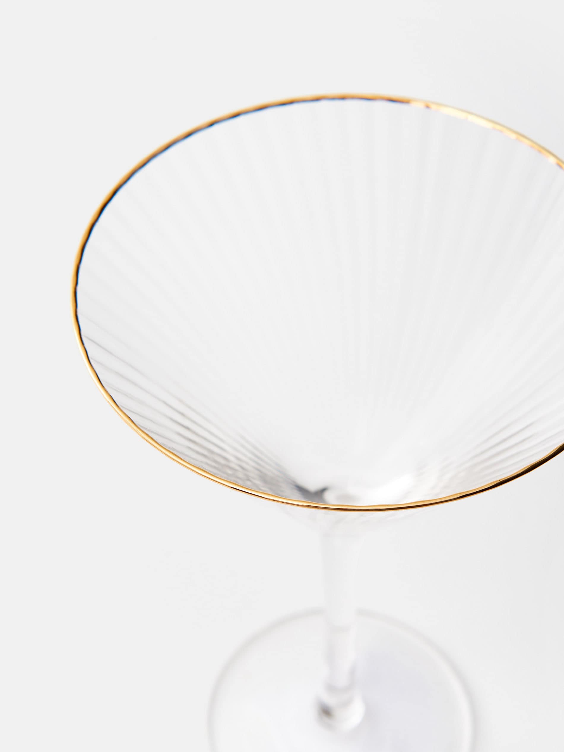 Sinsay - Ποτήρι κοκτέιλ με αυλακώσεις και χρυσό περίγραμμα - λευκο φωτογραφία