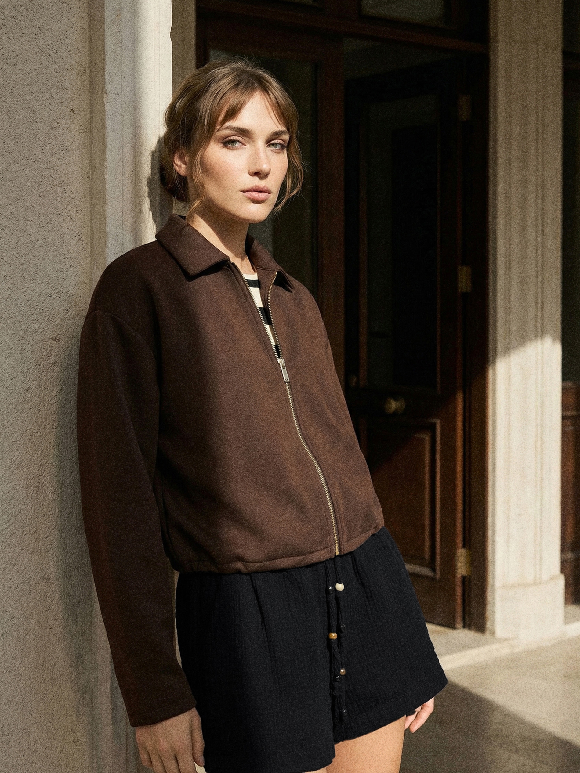 Sinsay - Luźne muślinowe szorty z kieszeniami - czarny