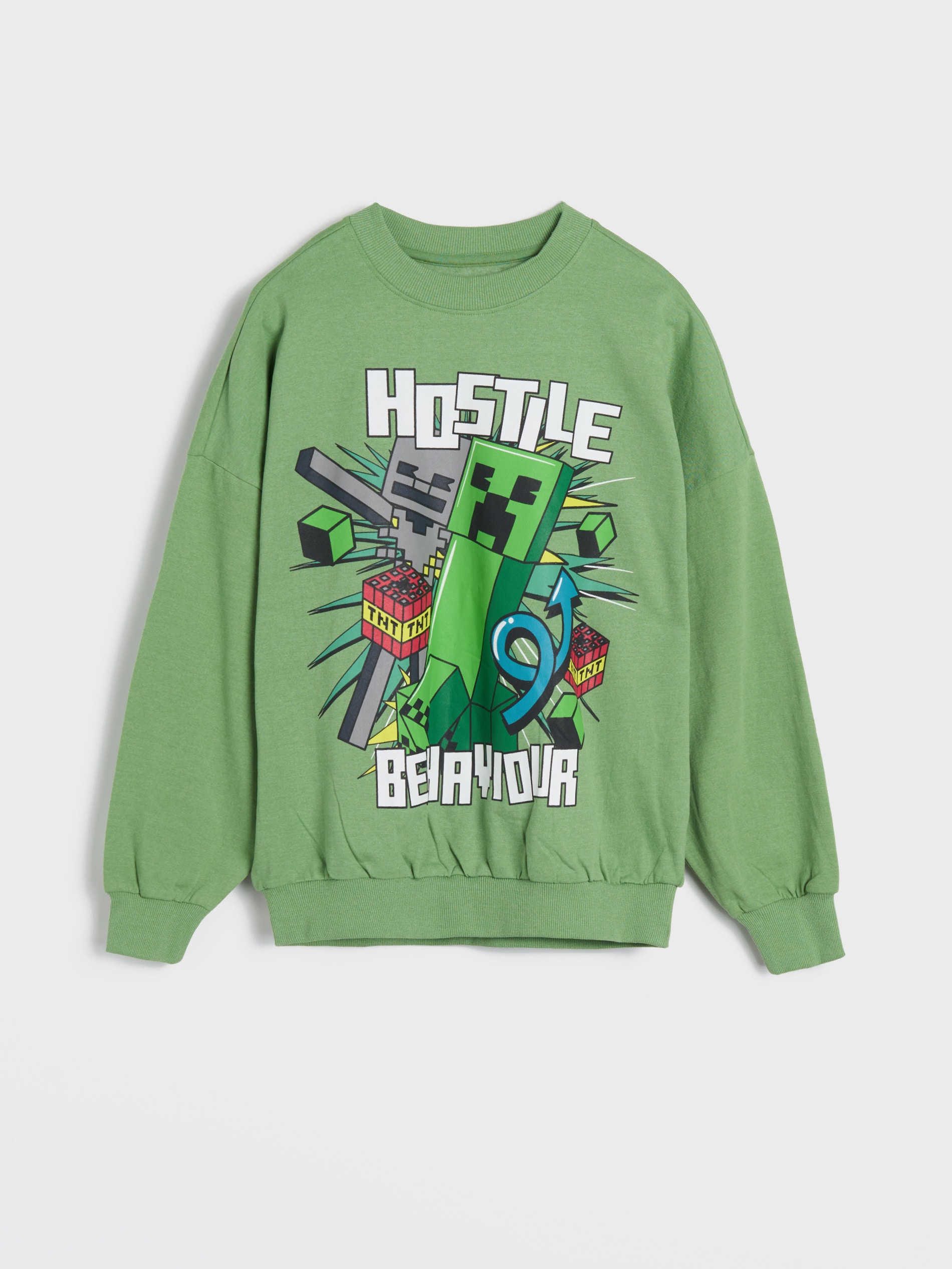 Sinsay - Bluza Minecraft - zielony