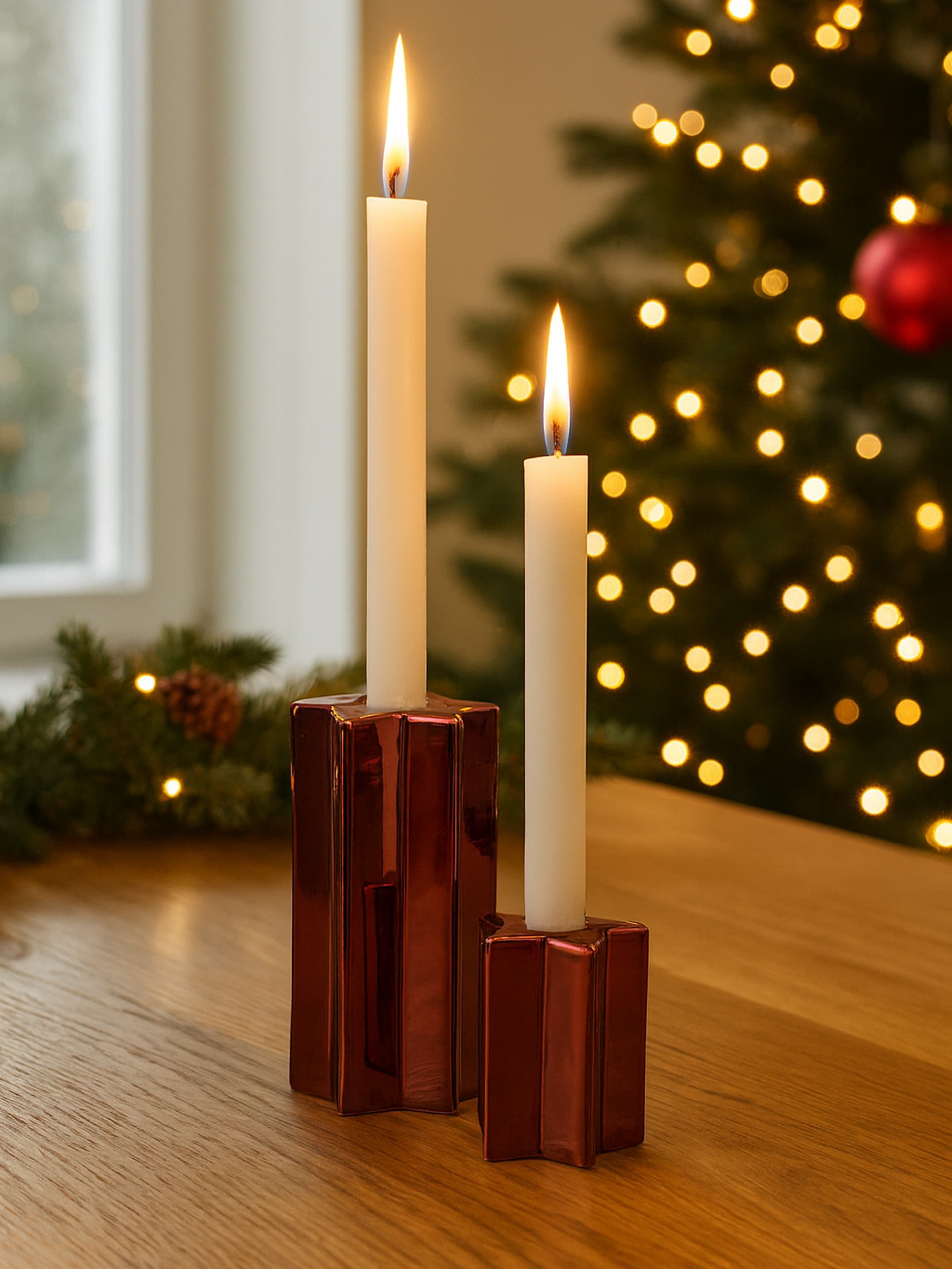 Sinsay - Χριστουγεννιάτικα κηροπήγια 2 τεμάχια - μπορντο φωτογραφία