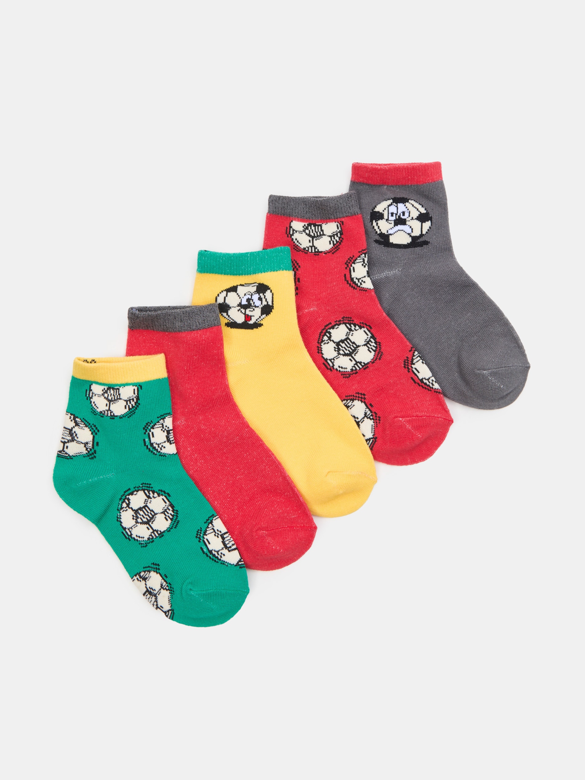 Sinsay - Skarpetki z motywem piłkarskim 5 pack - wielobarwny