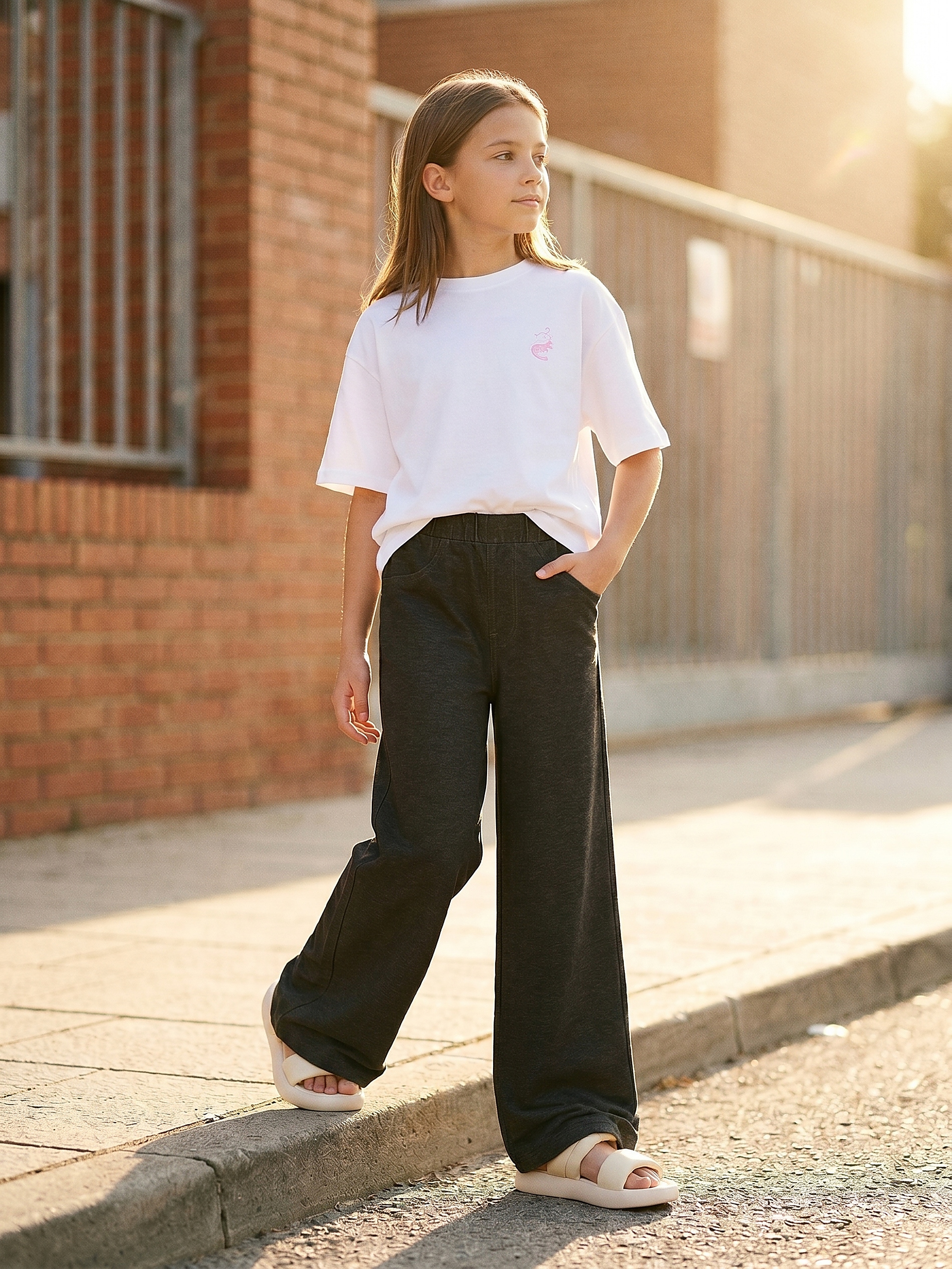 Sinsay - Melanżowe jeansy wide leg - szary