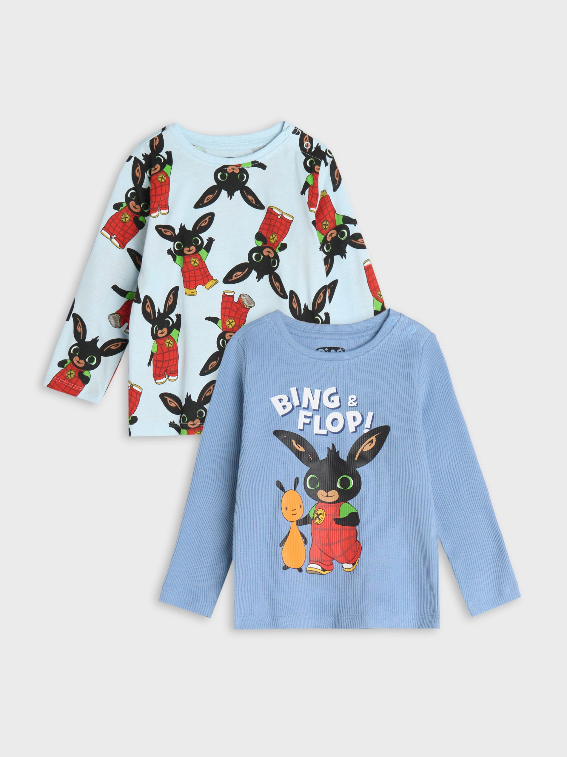 Sinsay - Koszulka z długimi rękawami Bing 2 pack - niebieski