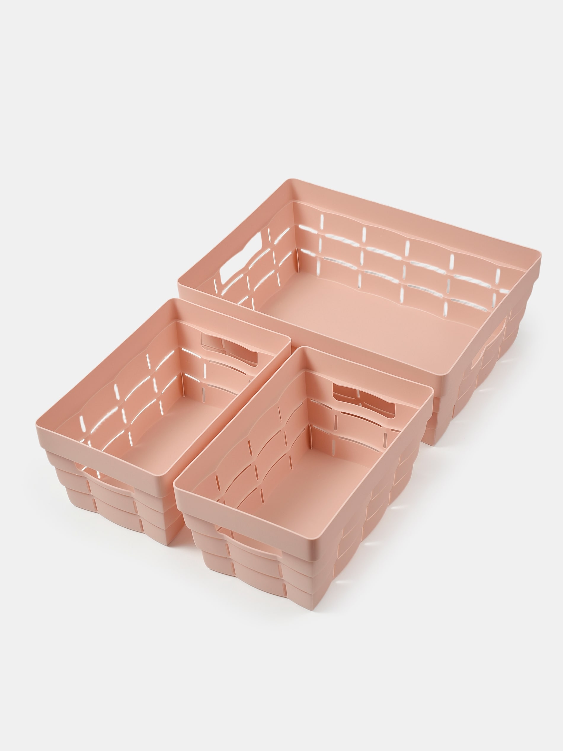 Sinsay - Úložný box 3 balení - pastelová růžová