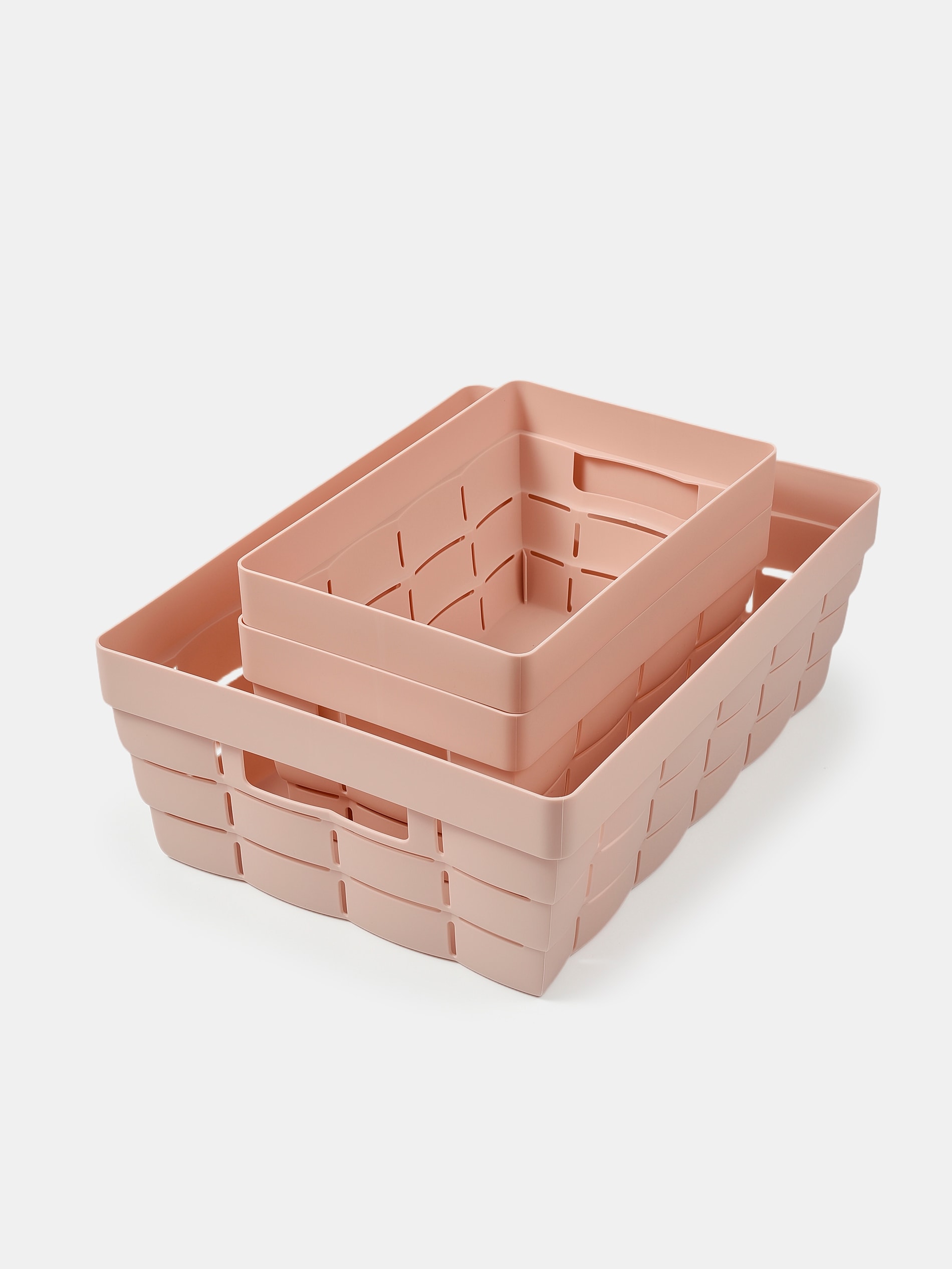 Sinsay - Úložný box 3 balení - pastelová růžová