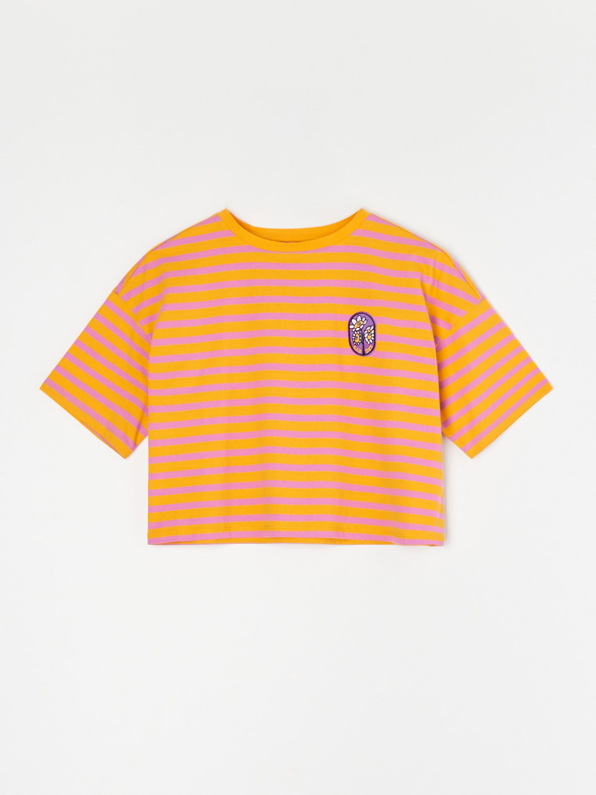 Sinsay - Βαμβακερό μπλουζάκι με ρίγες - πολυχρωμο φωτογραφία