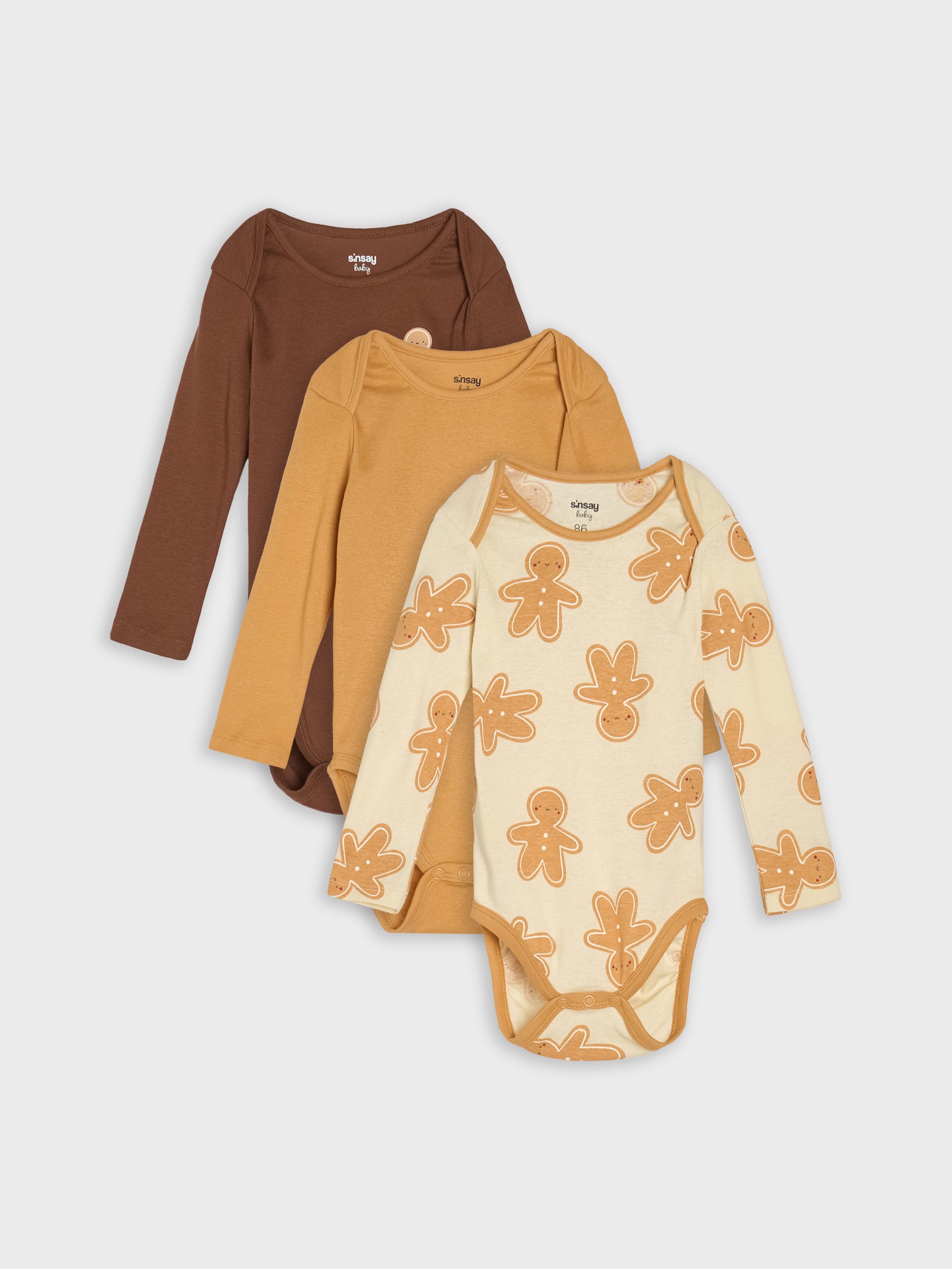 Sinsay - Σετ με 3 κορμάκια - κρεμ φωτογραφία