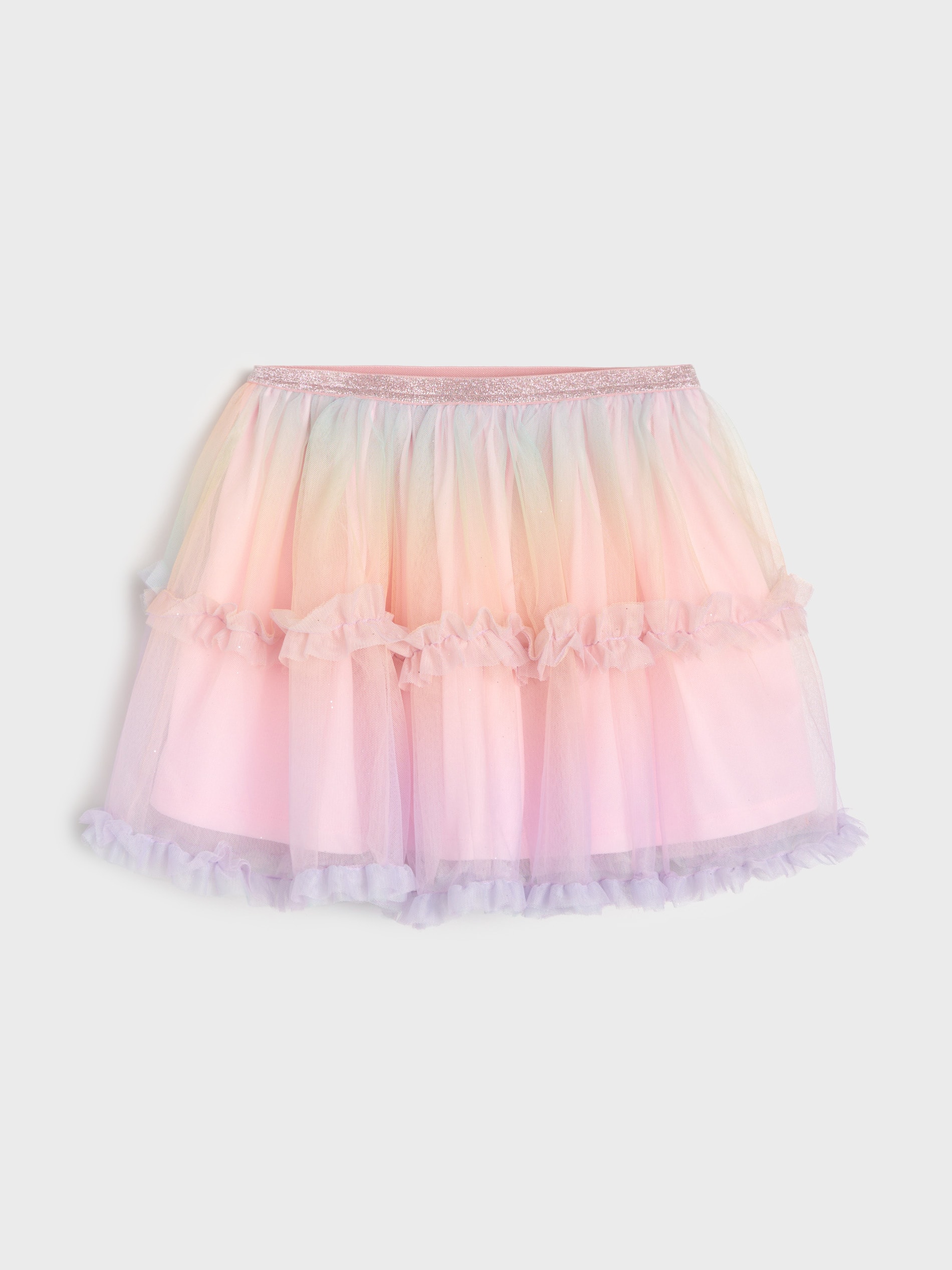 Sinsay - Spódnica tiulowa z efektem ombre i falbanami - wielobarwny