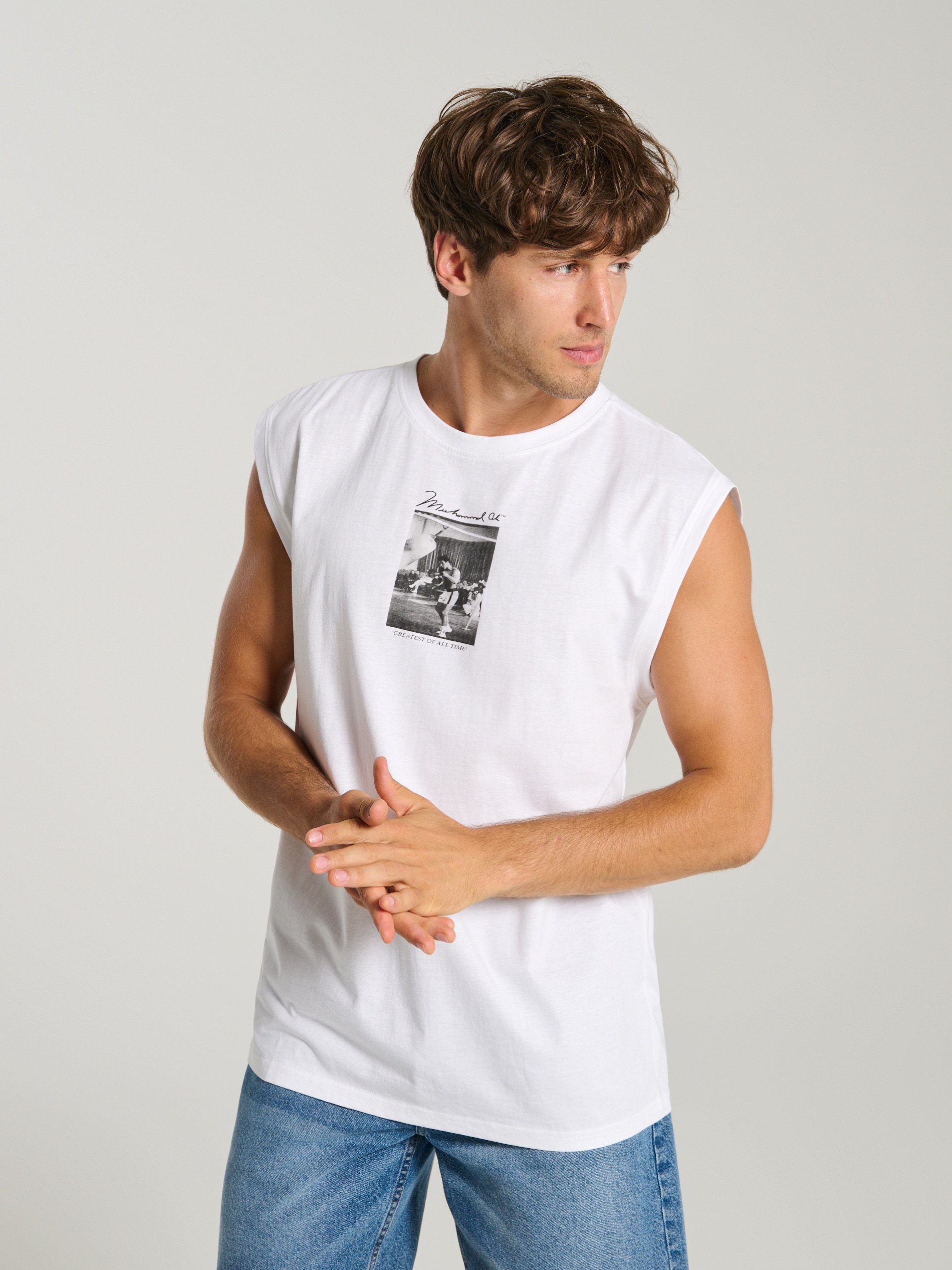 Sinsay - Tank top Muhammad Ali - biały