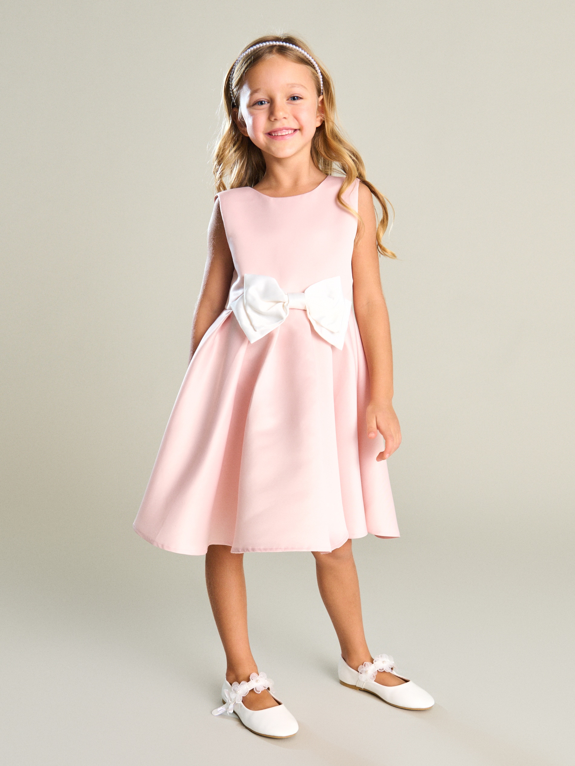 Sinsay - Rozkloszowana sukienka z kokardą - różowy