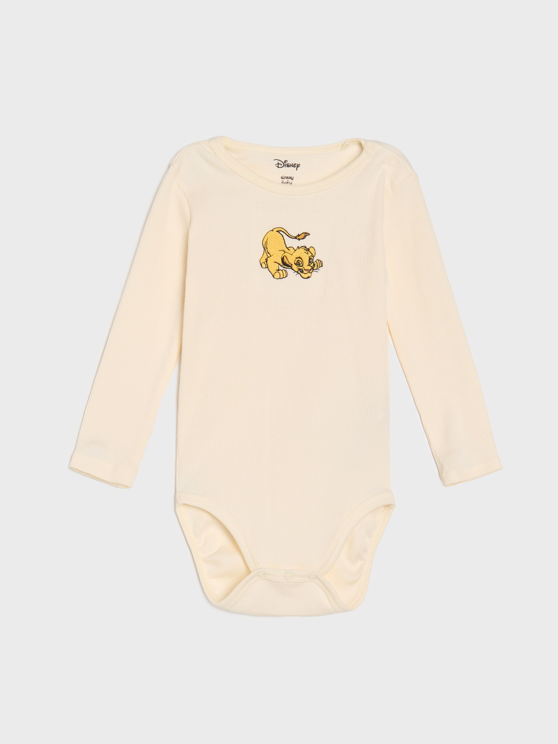 Sinsay - Body z prążkowanej dzianiny The Lion King - kremowy