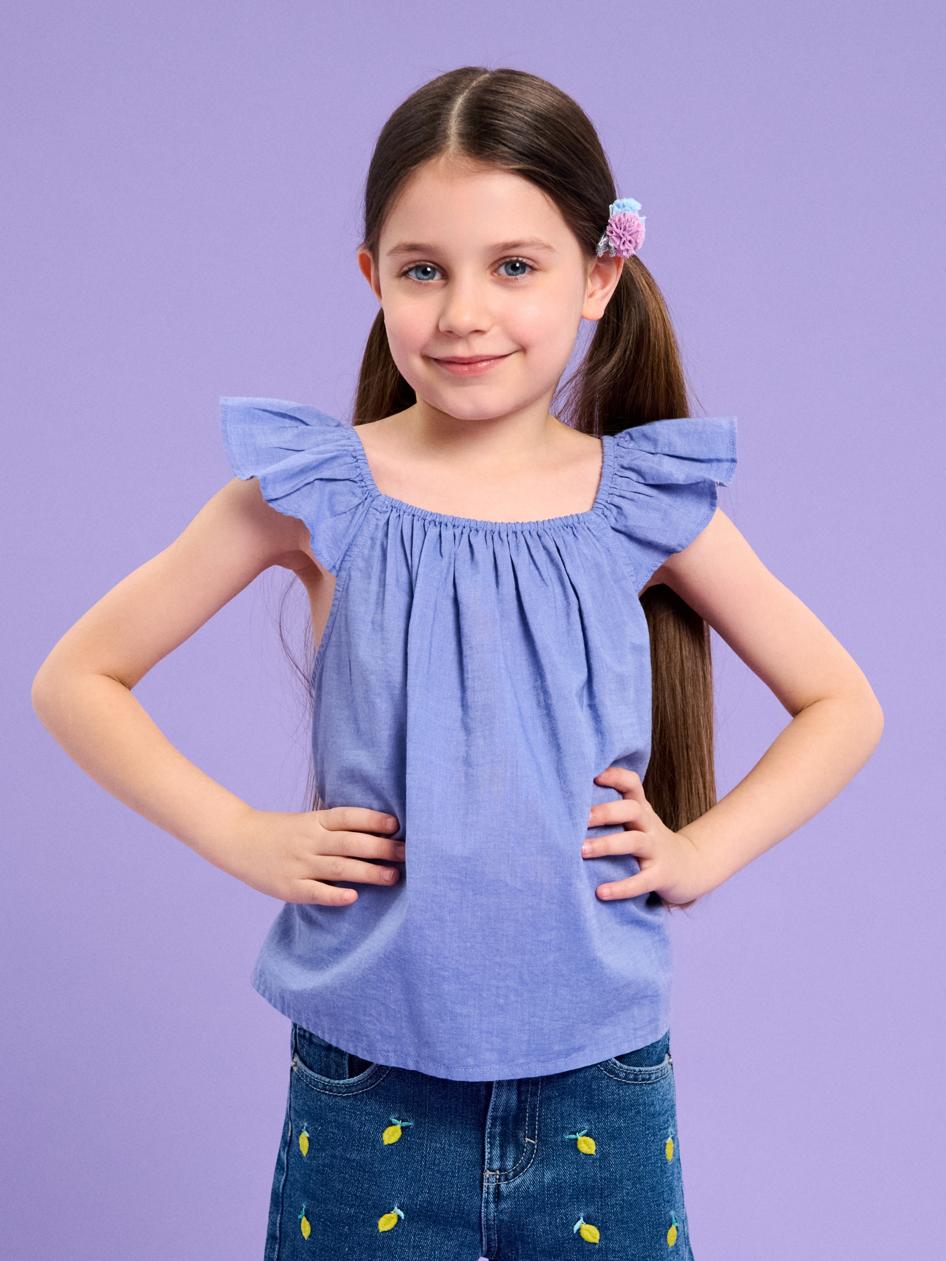 Sinsay - Bluzka z marszczeniami i delikatnymi falbanami - błękitny